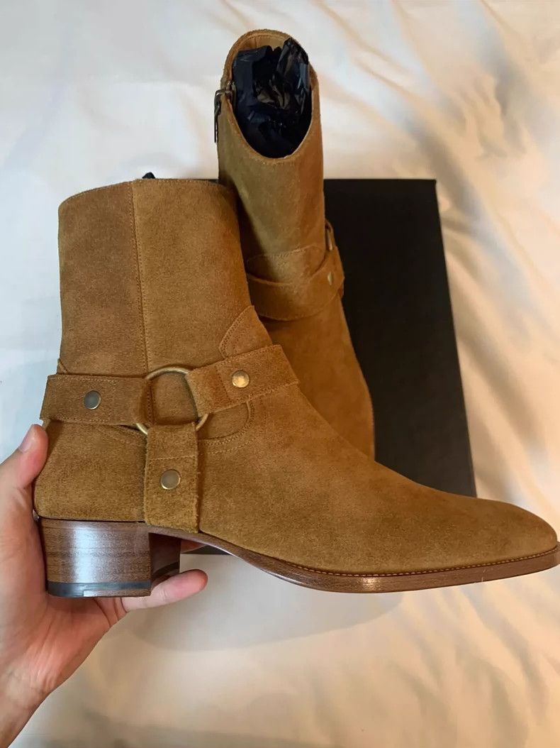 Yves Saint Laurent saint laurent Suede buckled Chelsea boots 2501-Nextarrow Size US 10 / EU 43 - 5 Thumbnail