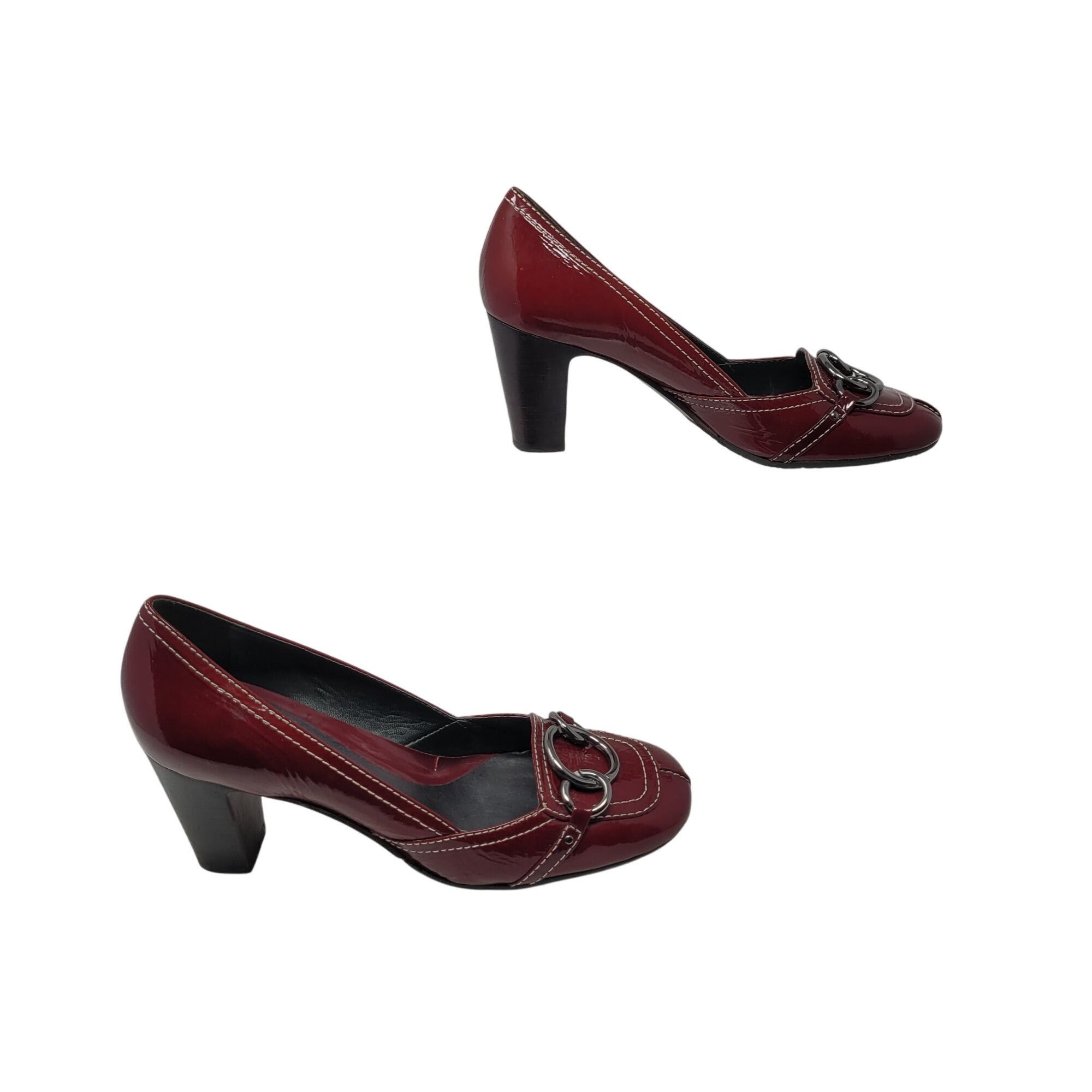 Vintage Arturo Chiang Womens Red Patent Leather Heel Loafer 8.5 Chai Size US 8.5 / IT 38.5 - 7 Thumbnail