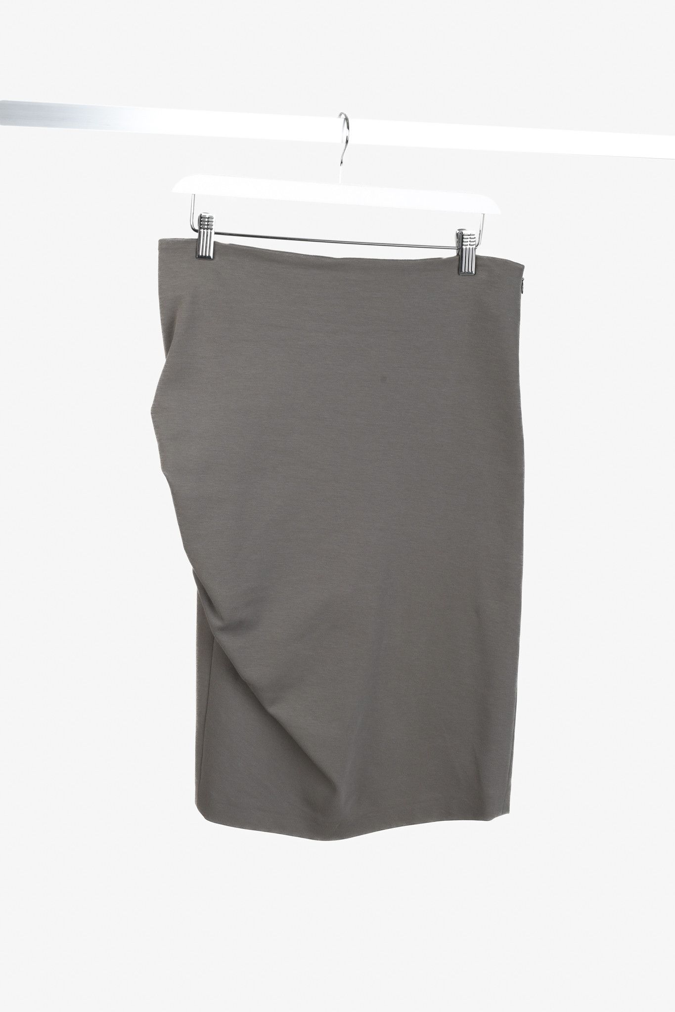 Brunello Cucinelli Brunello Cucinelli Grey Ruched Stretch Skirt Size 31" - 1 Thumbnail