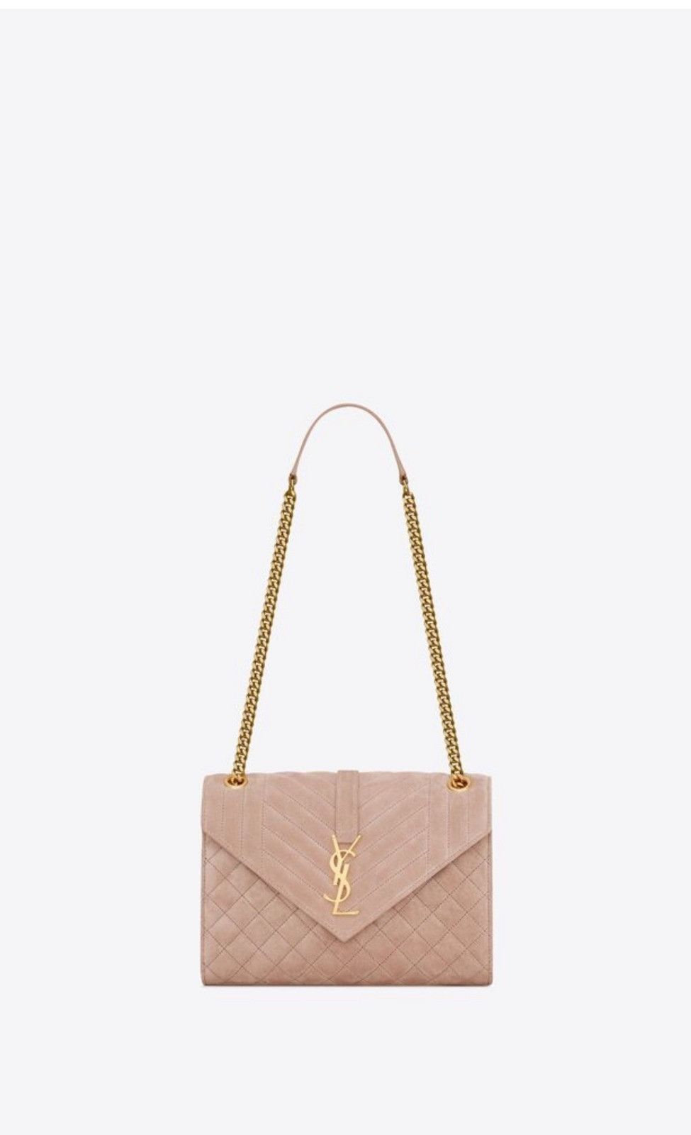 Saint Laurent Paris o1b1hav110724 Size: OS / Envelope Medium Suede Bag in Beige Size ONE SIZE - 1 Thumbnail