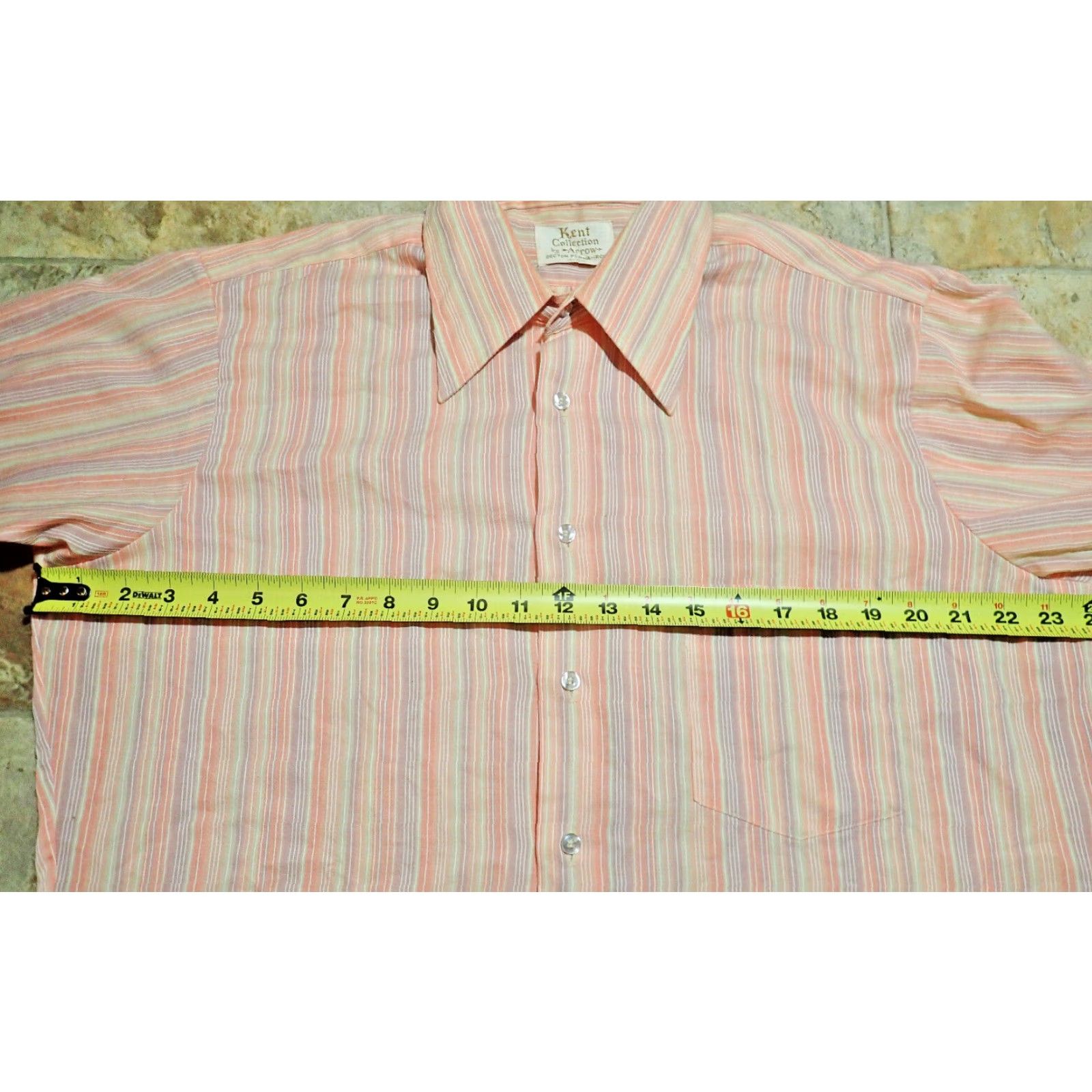 Arrow VINTAGE Arrow Kent Collection Shirt Mens L 60s 70s Sanforized Striped Collared Button-Up Kent Collection Size US L / EU 52-54 / 3 - 5 Thumbnail