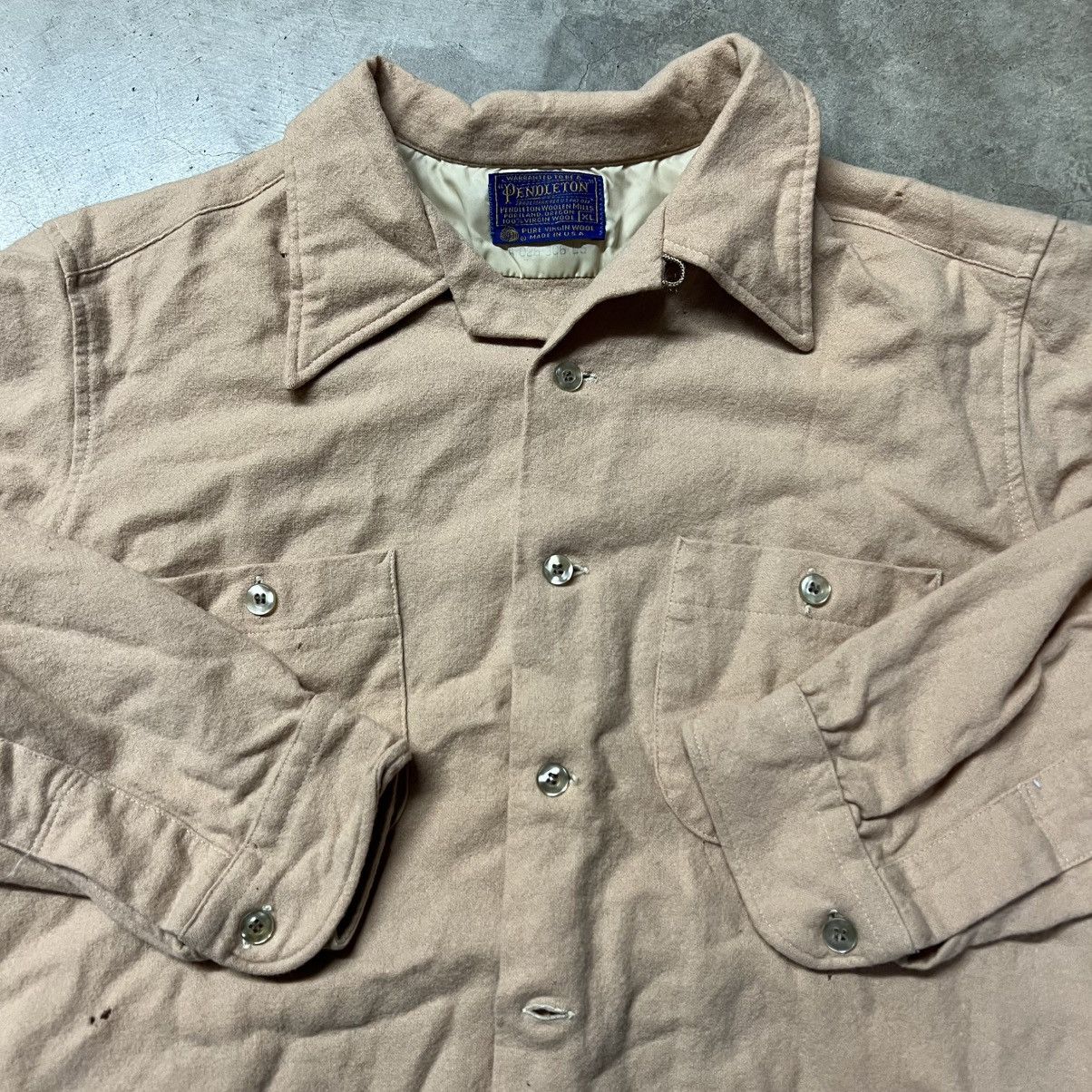 Pendleton × Vintage Vintage 90’s Pendleton 🇺🇸 CPO Loop-Collar Wool L/S Shirt Size US XL / EU 56 / 4 - 4 Thumbnail