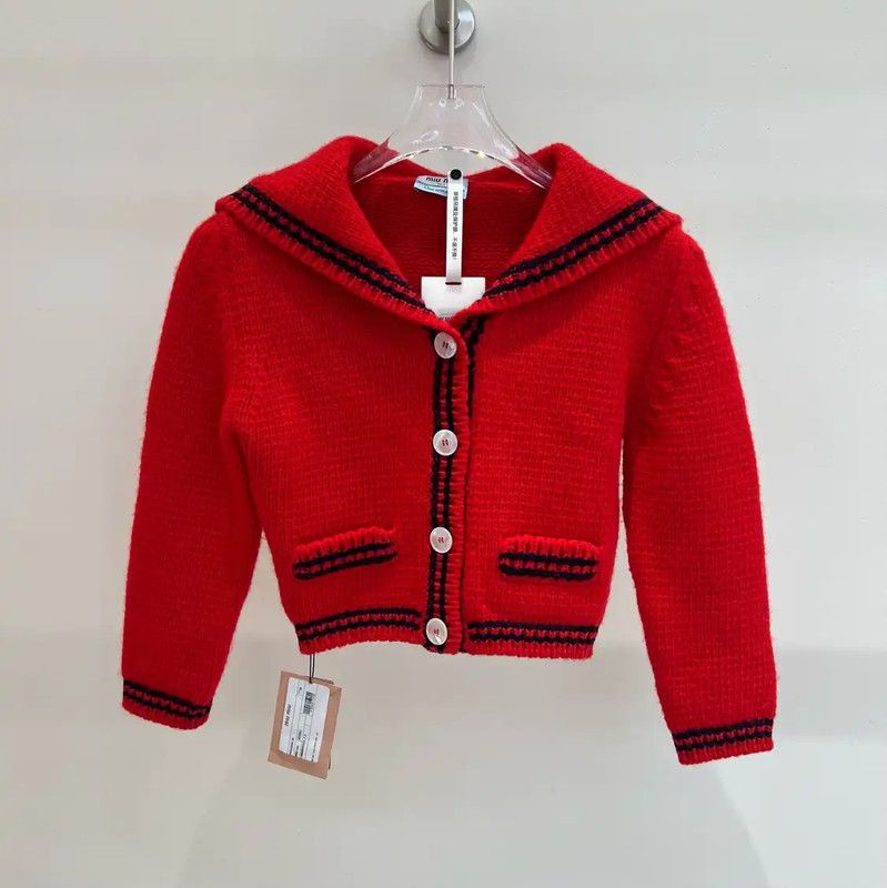 Miu Miu Miu Miu Red Wool Logo Knit Sweater 0089 Size S / US 4 / IT 40 - 1 Thumbnail