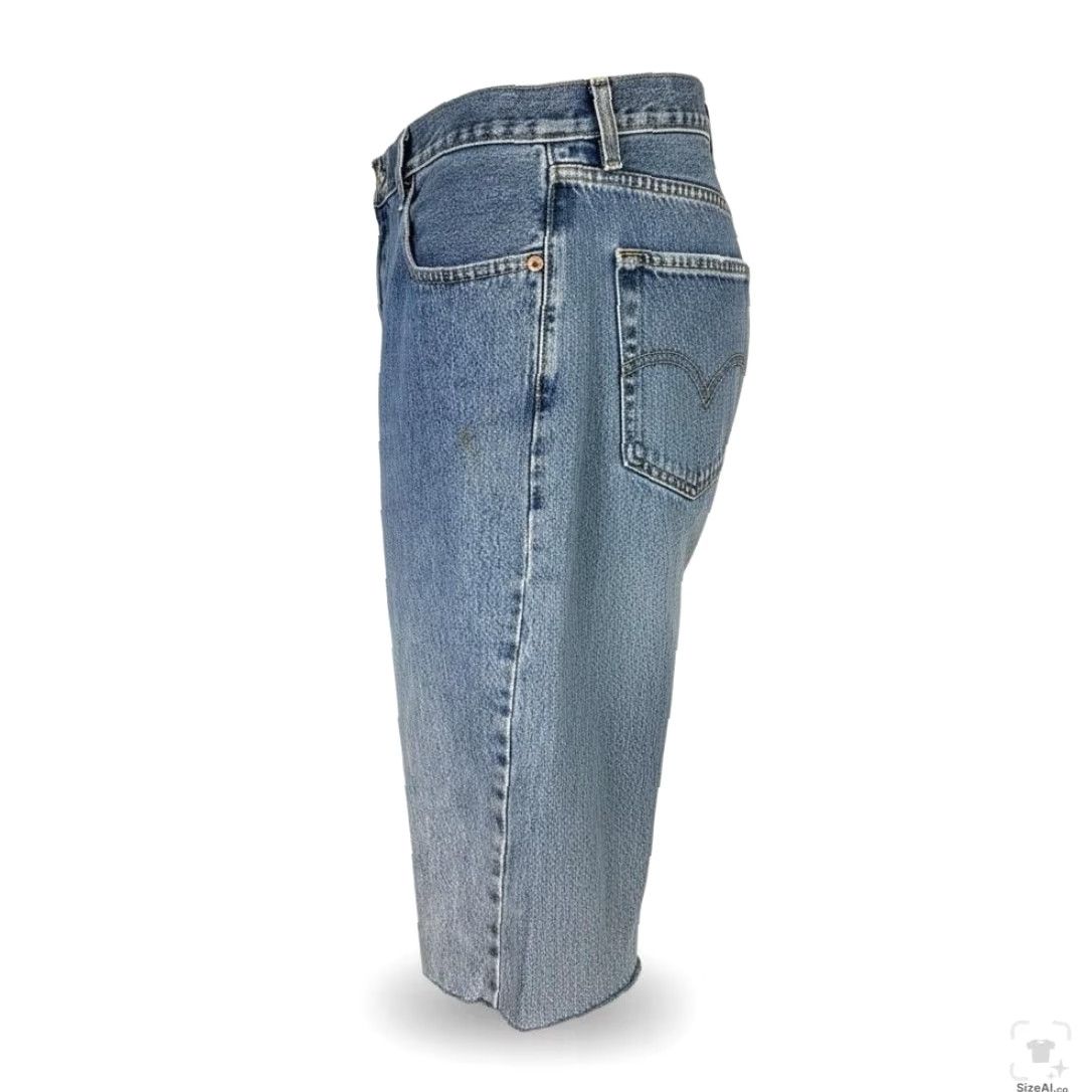 Levi's VINTAGE Levis 550 Denim Shorts Bermuda 42 Blue Relaxed 5-Pocket Denim Cotton Zip Mens Shorts 550 Size US 42 / EU 58 - 3 Thumbnail