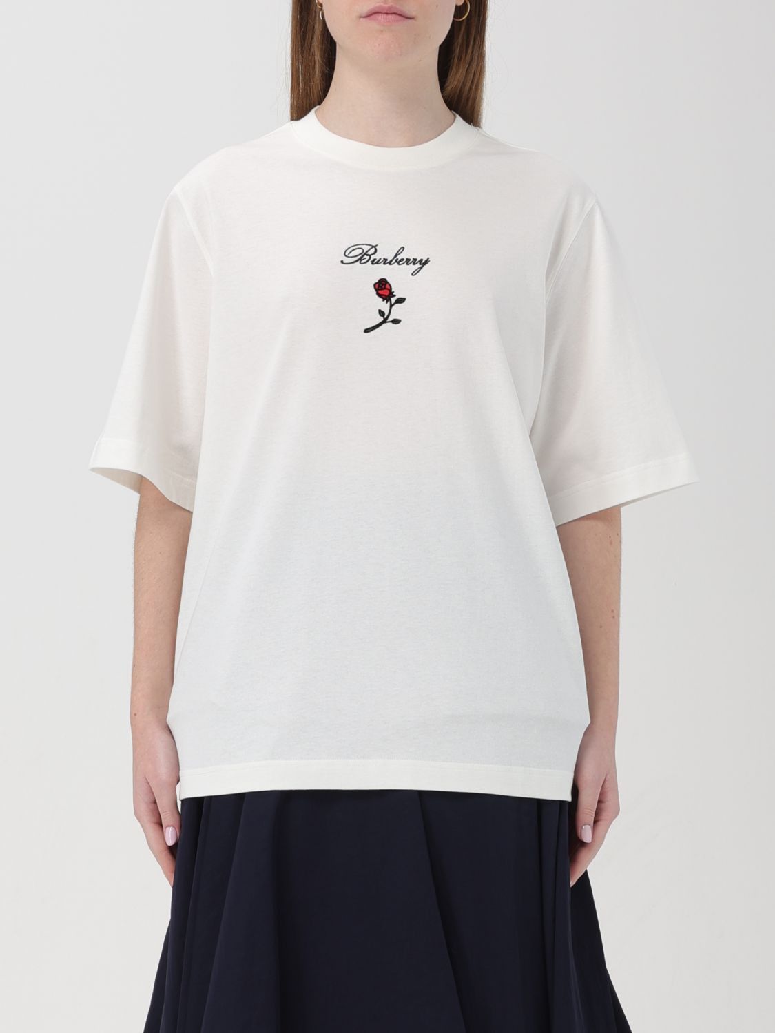 image of Burberry T-Shirt Woman White, Women's (Size Large)