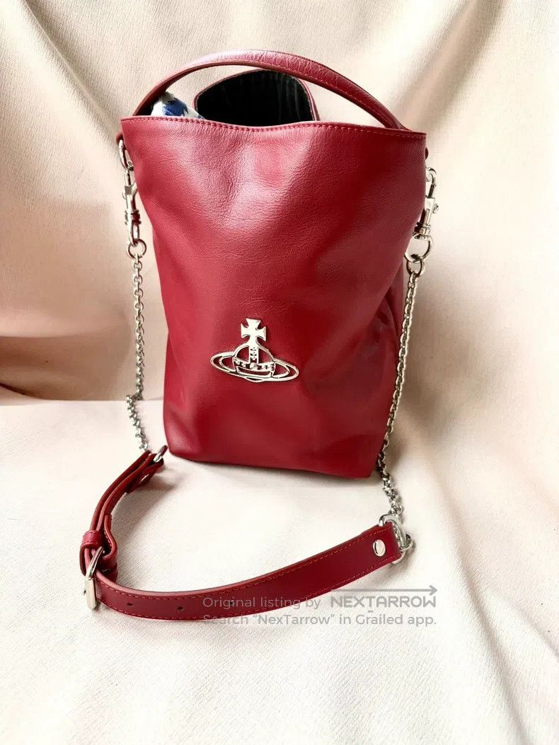 Vivienne Westwood Vivienne Westwood size os Red Large Saturn Bucket Bag Cross Size ONE SIZE - 1 Thumbnail