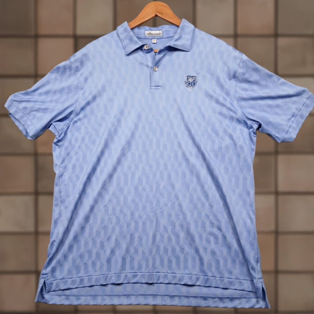 Peter Millar Peter Millar SBCC Golf Polo Shirt Men XL Blue Geometric Pattern 1926 Logo Size US XL / EU 56 / 4 - 1 Thumbnail