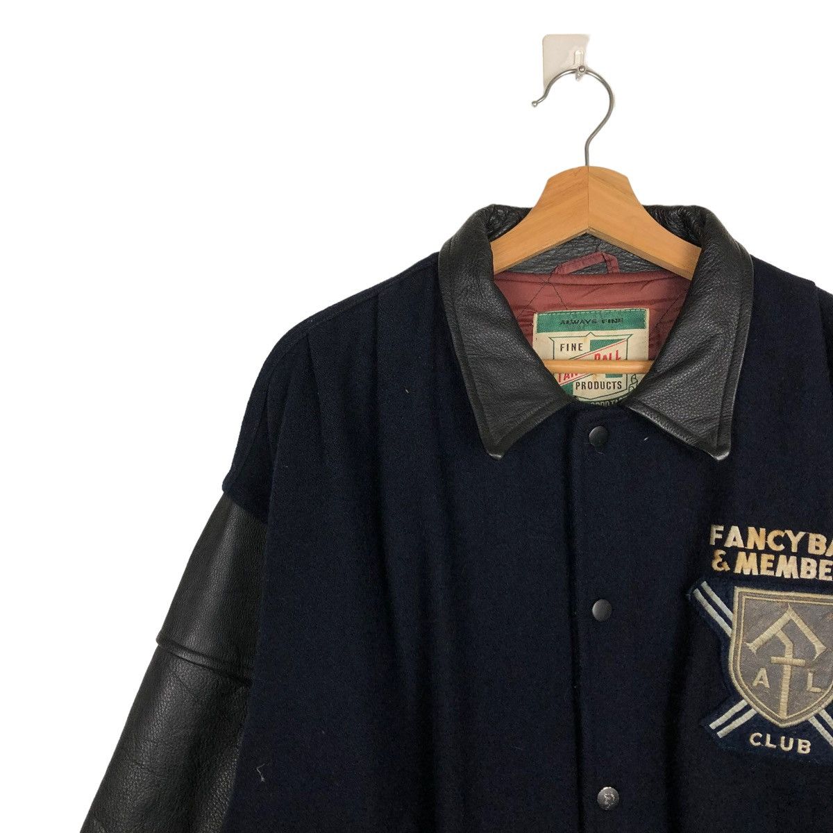 Japanese Brand 🔥VINTAGE LEATHER VARSITY JACKET FANCY BALL SPELLOUT BIGLOGO Size US L / EU 52-54 / 3 - 4 Thumbnail