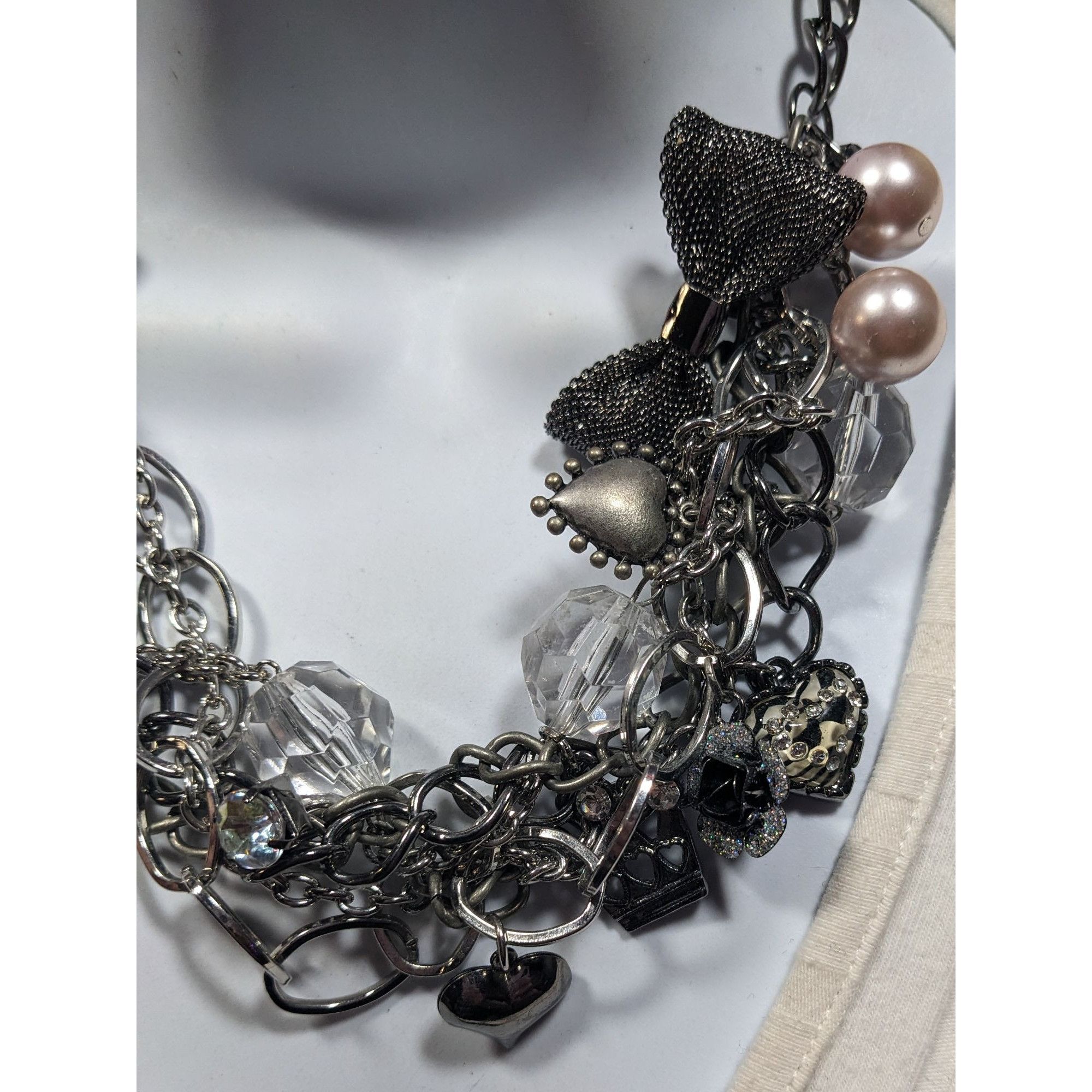Other Coquette Glam Torsade Charm Silver Tone Necklace Size ONE SIZE - 10 Thumbnail