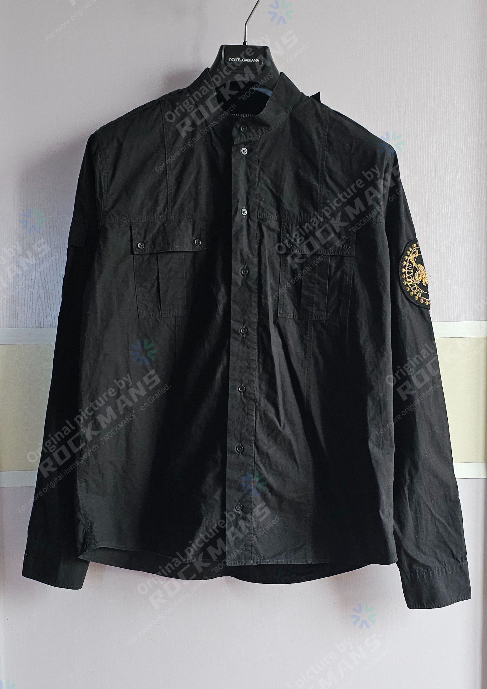 Balmain Balmain Men's Black Shirts Golden Embroidery Size 42 Size US L / EU 52-54 / 3 - 1 Thumbnail