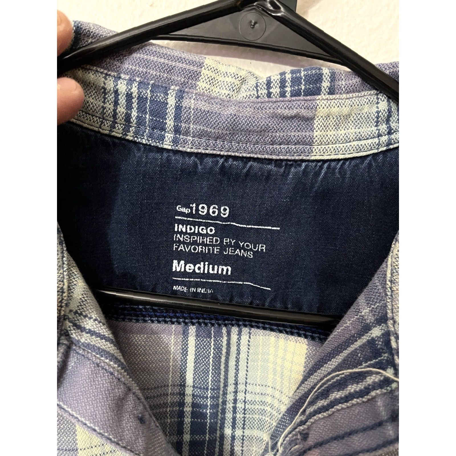 Gap Gap Mens Medium Blue Plaid Button Up Shirt Cotton Long Sleeve Collared Mens Size US M / EU 48-50 / 2 - 3 Thumbnail