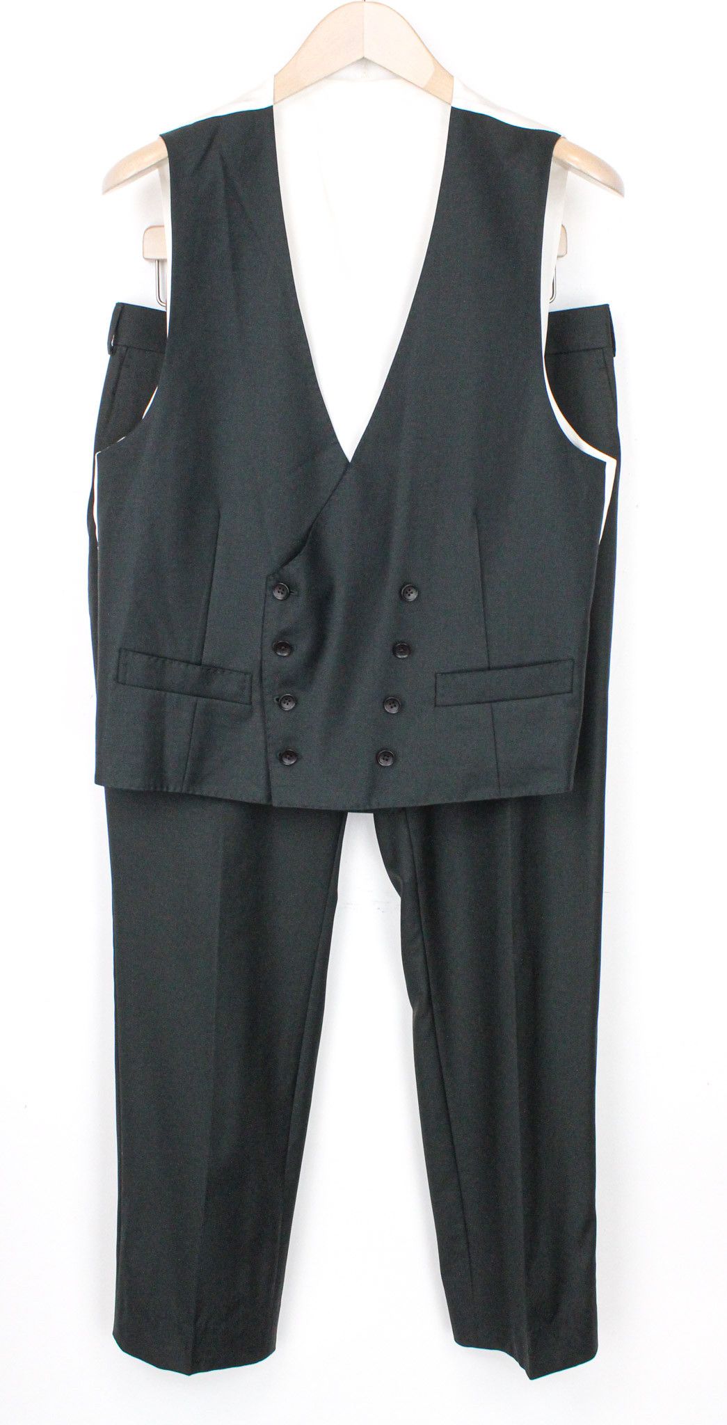 image of Suitsupply Ferrara Uk40S Wastcoat Trousers Green Wool Suit 71897, Men's