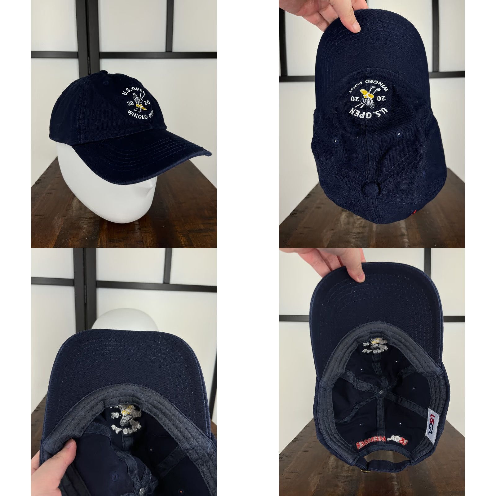 Vintage PGA USGA Golf Hat Cap Strap Back Adult Blue Embroidered Member Cotton Blend Size ONE SIZE - 8 Thumbnail