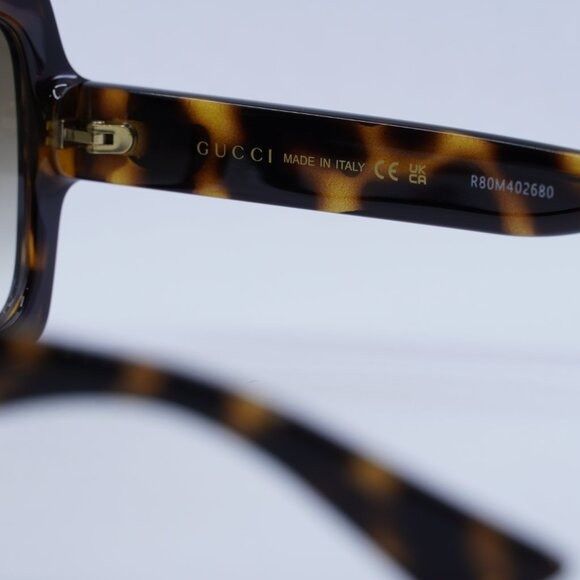 Gucci Gucci GG1337S 003 Sunglasses Dark Havana Square Frame Size ONE SIZE - 8 Thumbnail