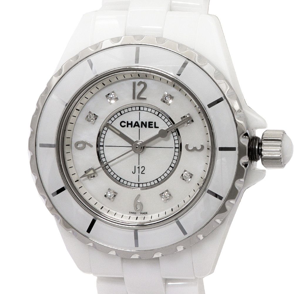 Chanel Chanel Chanel White Mother of Pearl J12 Watch H2422 Ceramic Quartz H2422 Size ONE SIZE - 1 Thumbnail
