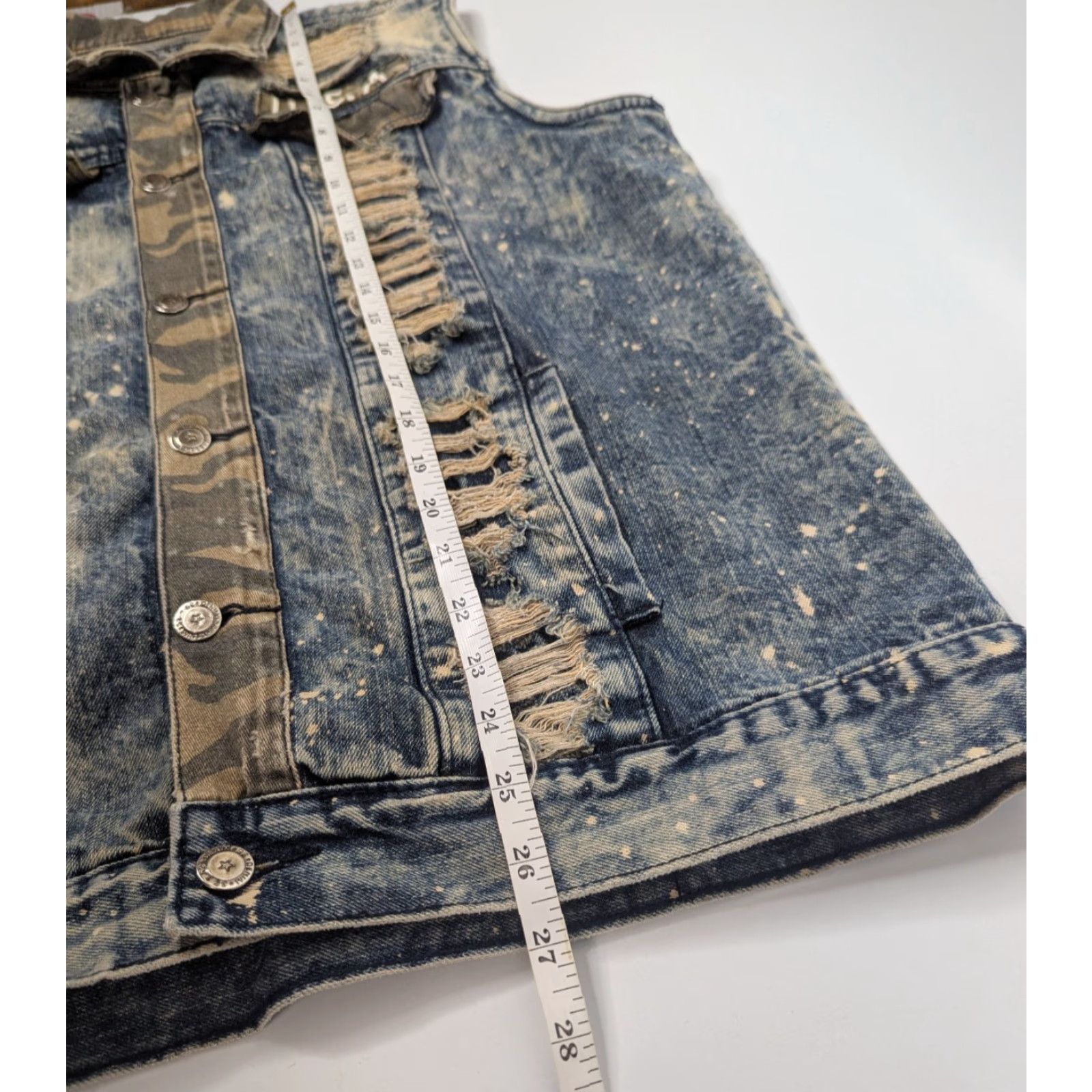 Vintage S2 Legend Vest Size L Denim Blue Distressed Biker Moto Grunge Trucker Rockabilly Men VEST Size US 33 - 5 Thumbnail