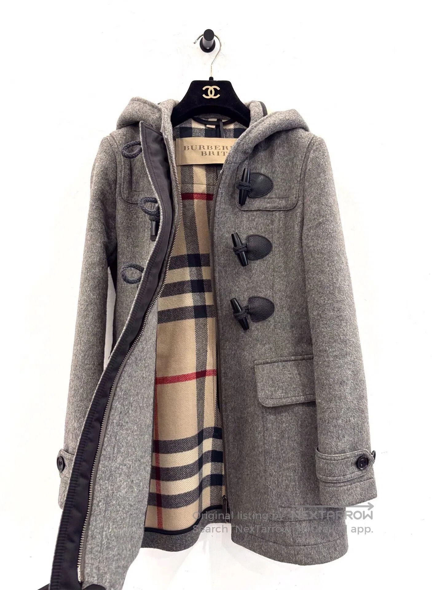 Burberry Burberry Women's Gray Wool Trench Coat. Size XS / US 0-2 / IT 36-38 - 4 Thumbnail