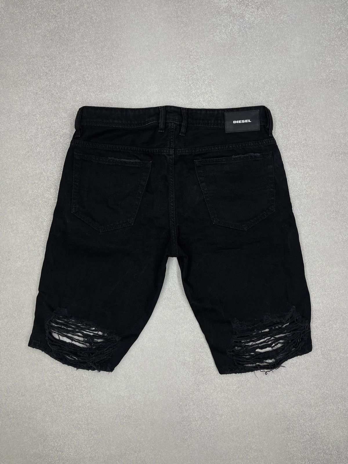 Diesel Mens Diesel Thoshorts With Holes Black Shorts Avant Garde Size US 30 / EU 46 - 2 Thumbnail