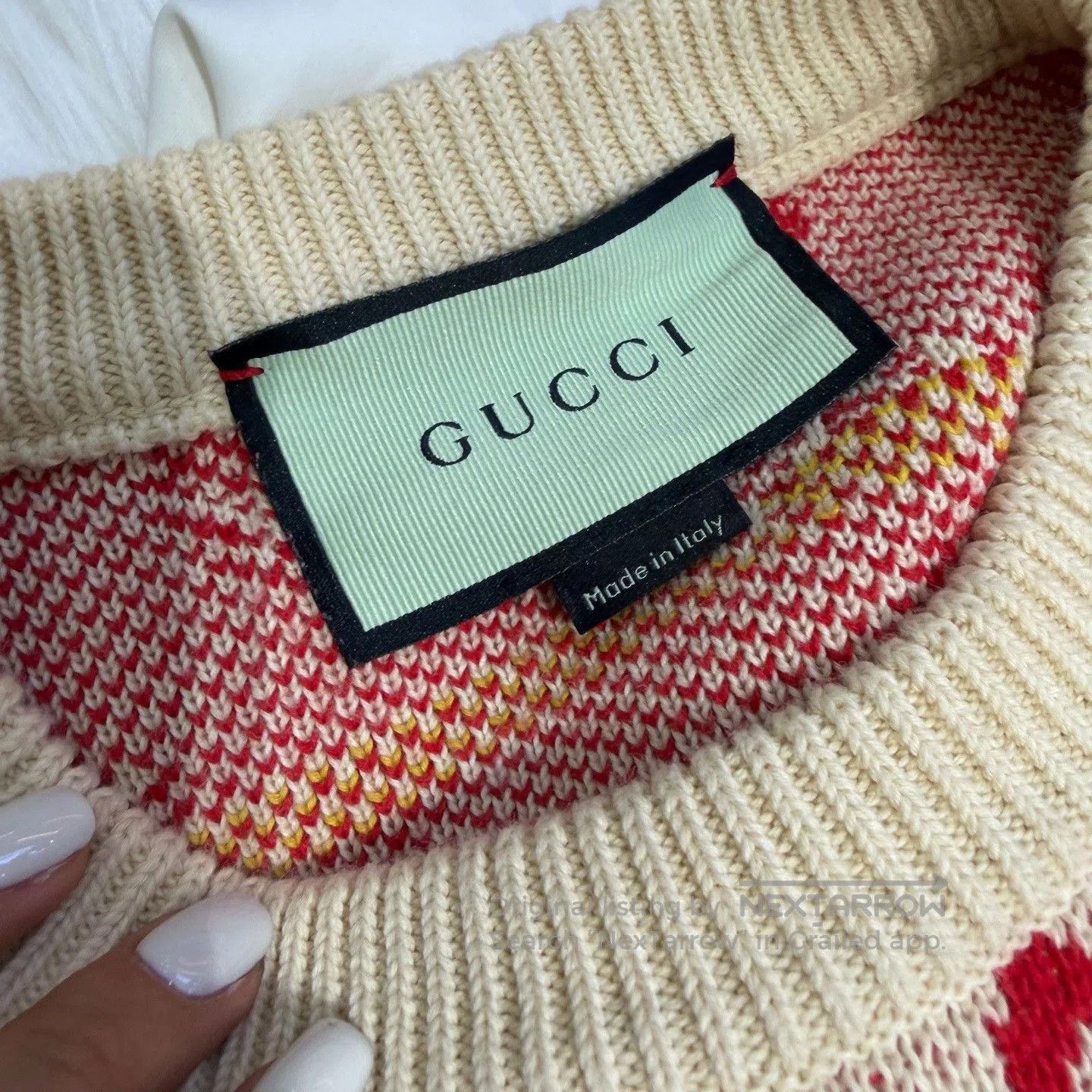 Gucci Gucci Cream Apple Knit Sweater. Size XS / US 0-2 / IT 36-38 - 3 Thumbnail