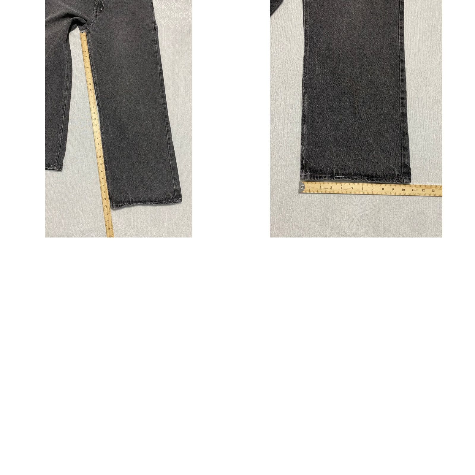 Vintage BP Jeans Carpenter Wide-Leg High Rise 34 Black Charcoal Wash Women Power Relaxed Denim 100% Cotton Jeans BP Size 24" / US 00 / IT 34 - 8 Thumbnail