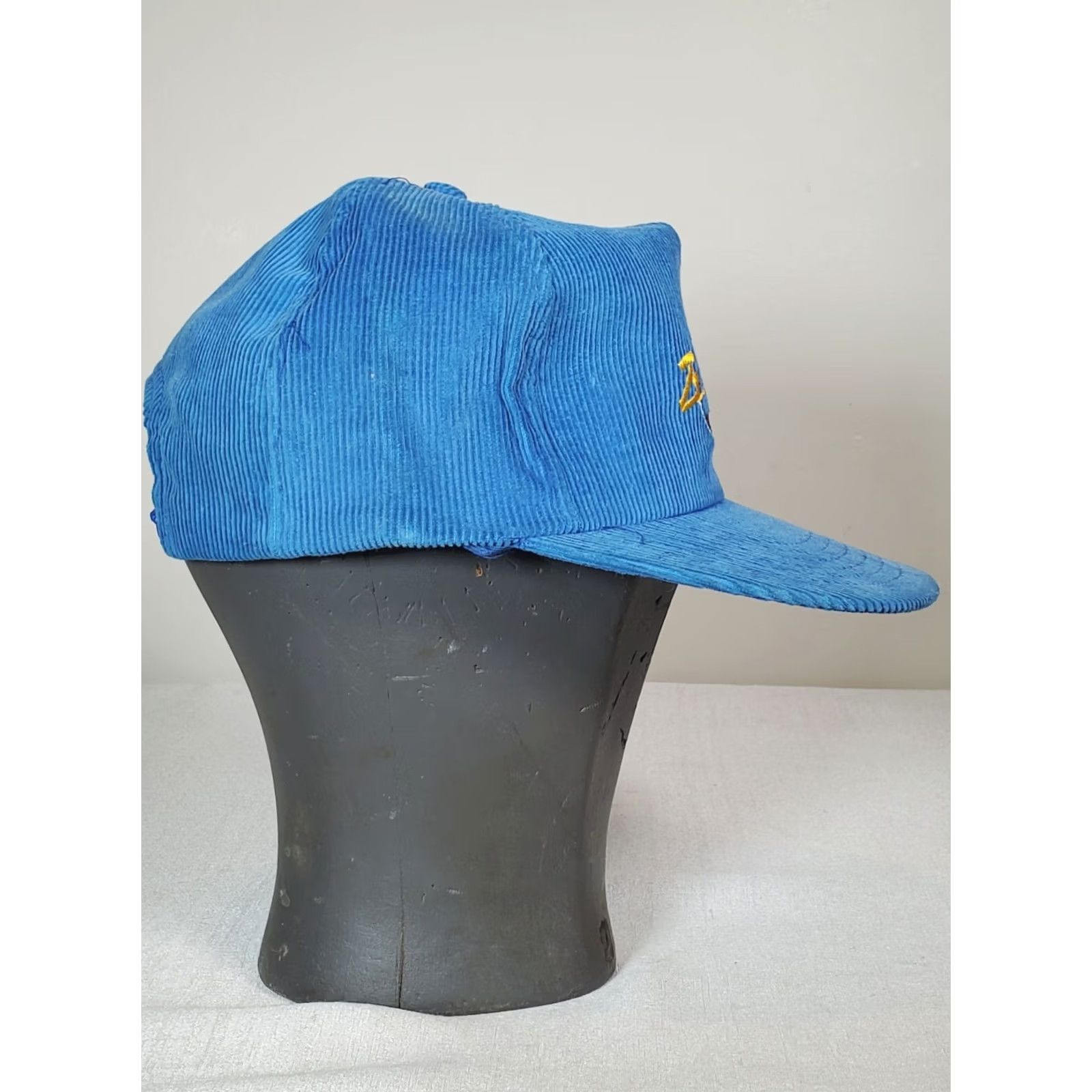 Vintage VINTAGE 80s Daytona Beach Blue Corduroy Snap Back Hat Embroidered Palm Tree NEW Size ONE SIZE - 4 Thumbnail