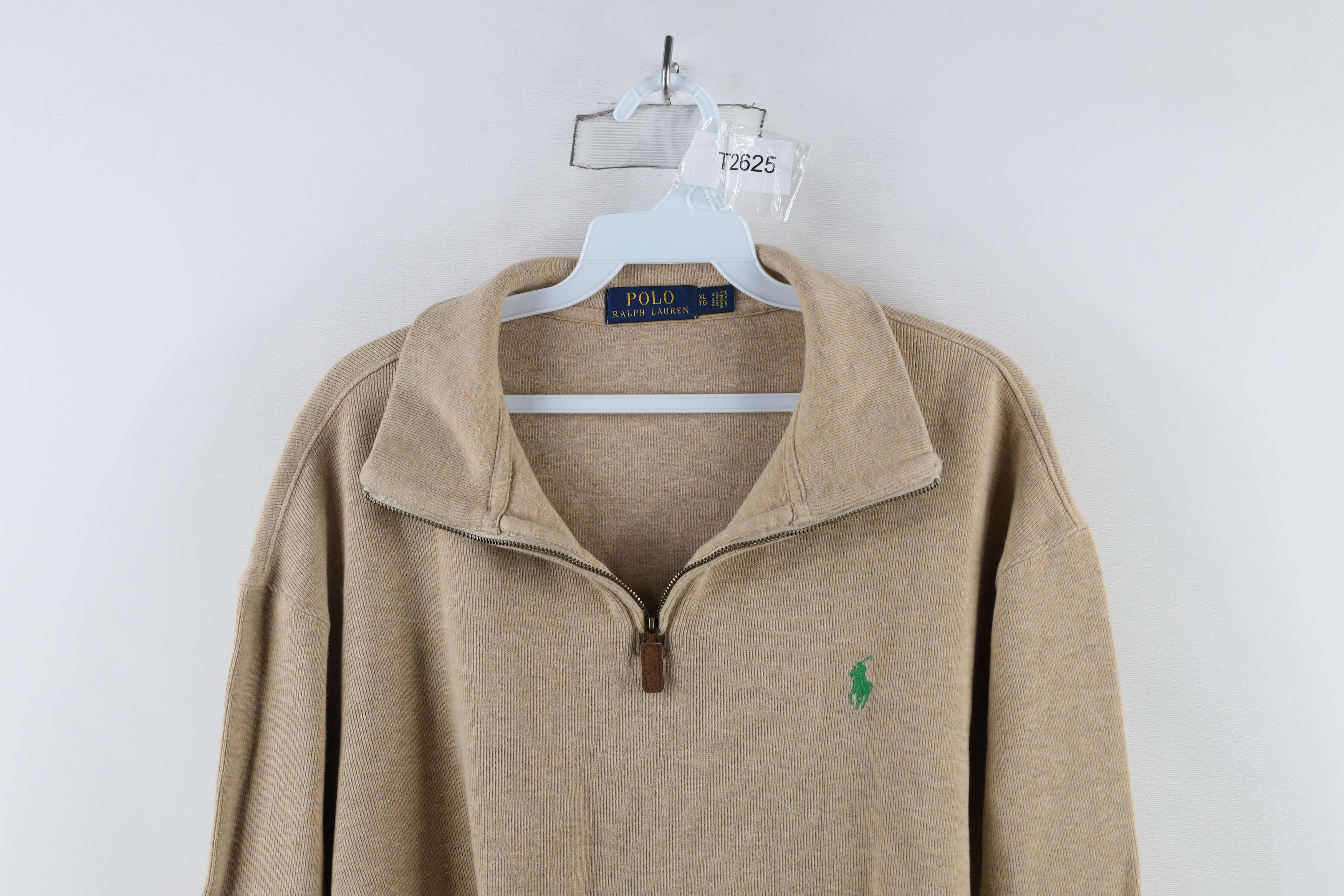 Ralph Lauren × Vintage Vintage Ralph Lauren Knit Half Zip Pullover Sweater Beige Size US XL / EU 56 / 4 - 2 Thumbnail
