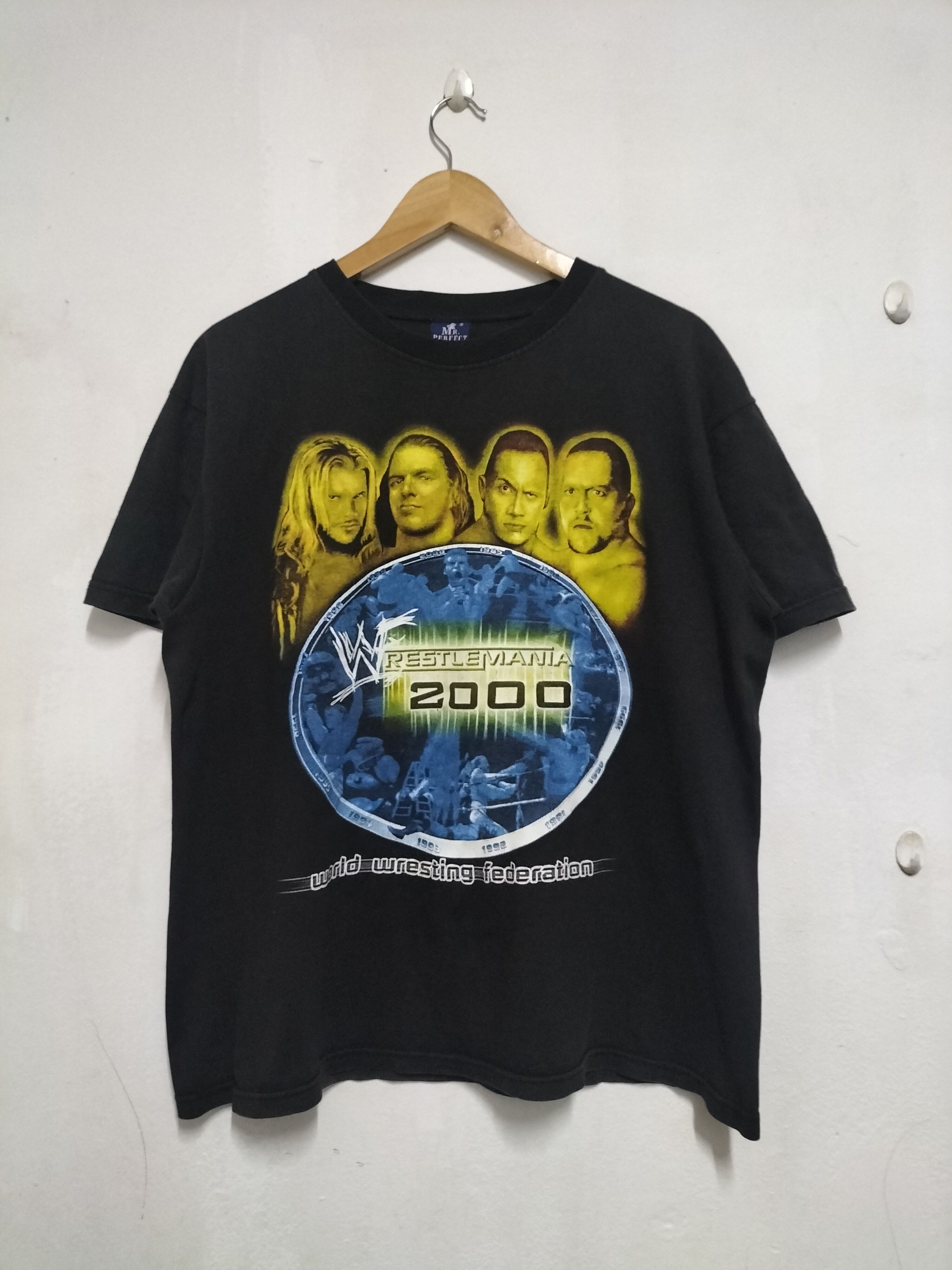 WCW/nWo Vintage WWF WrestleMania 2000 bootleg Y2K shirt Size US L / EU 52-54 / 3 - 4 Thumbnail