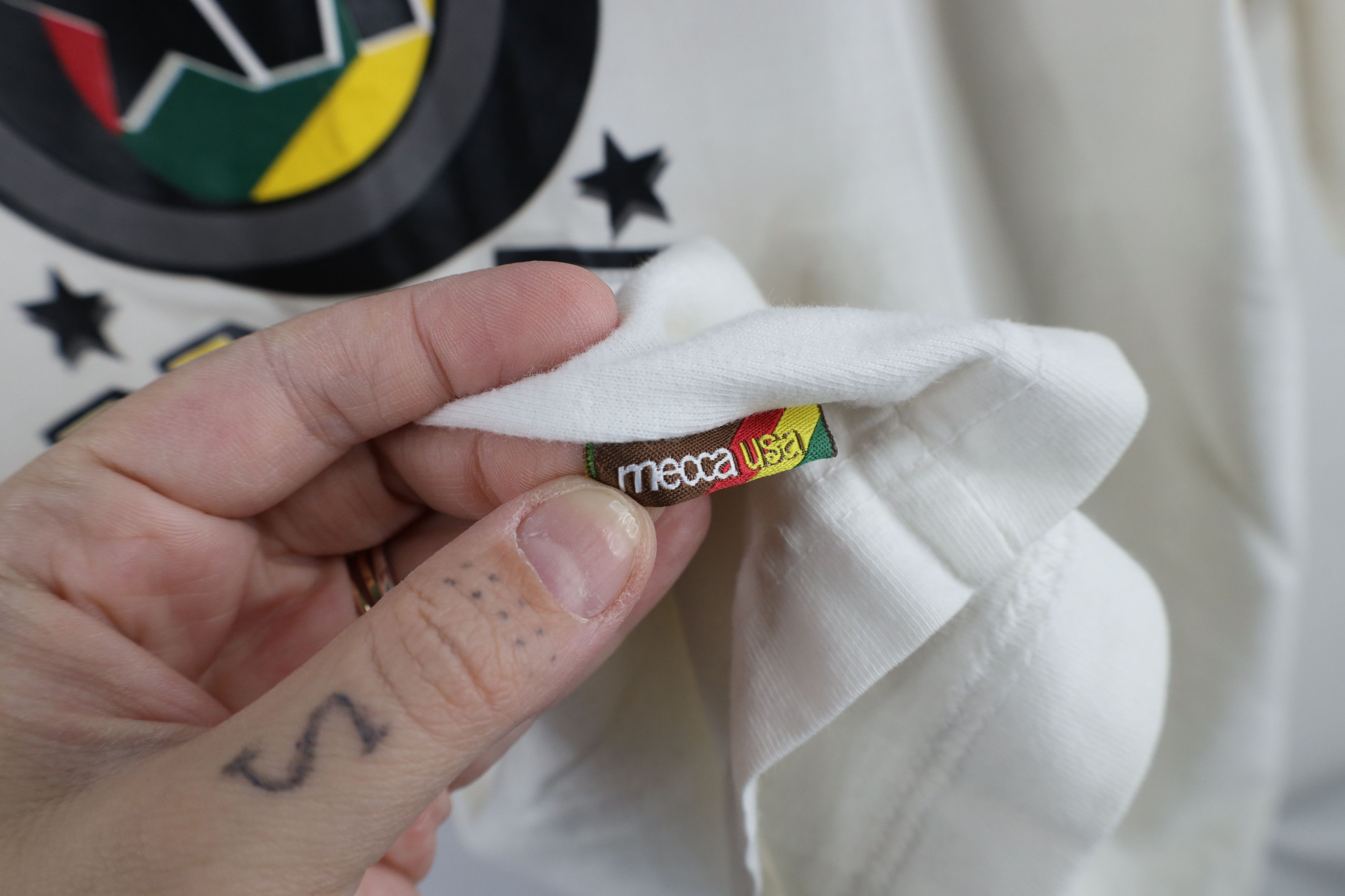 Mecca × Vintage Vintage Mecca USA Out Hip Hop Short Sleeve T-Shirt White Size US XL / EU 56 / 4 - 7 Thumbnail