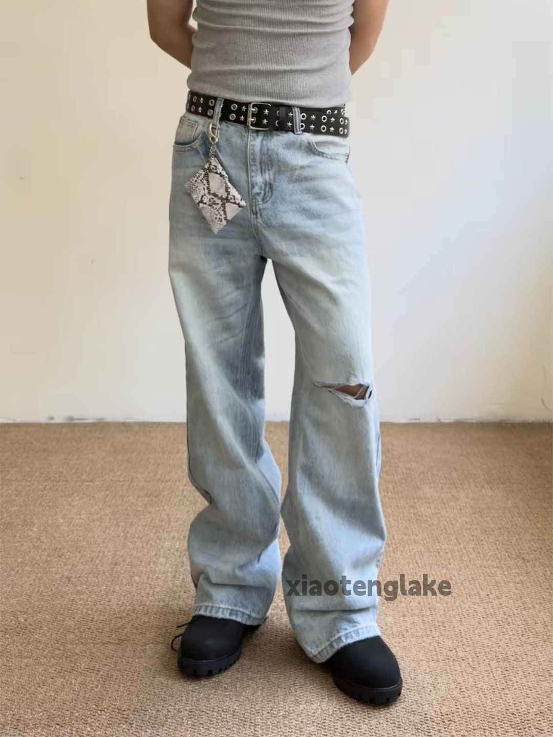 Jean xz Balenciaga rickowens style ripped flared faded jeans Size US 30 / EU 46 - 4 Thumbnail