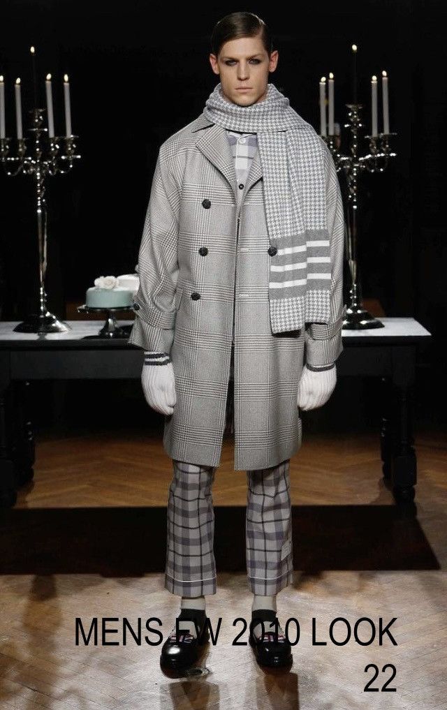 Thom Browne Thom Browne grey/lt grey flannel windowpane check top 2 NWT Size US M / EU 48-50 / 2 - 9 Thumbnail