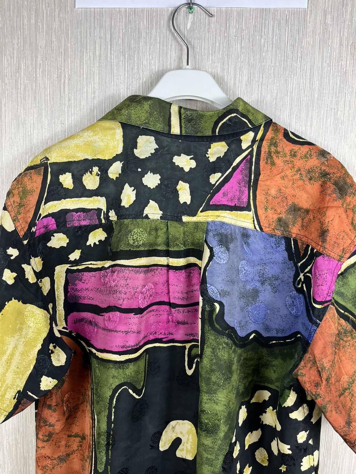 Japanese Brand Vintage Eagle & Dragon patterned crazy silk shirt Japanese Size US M / EU 48-50 / 2 - 19 Thumbnail