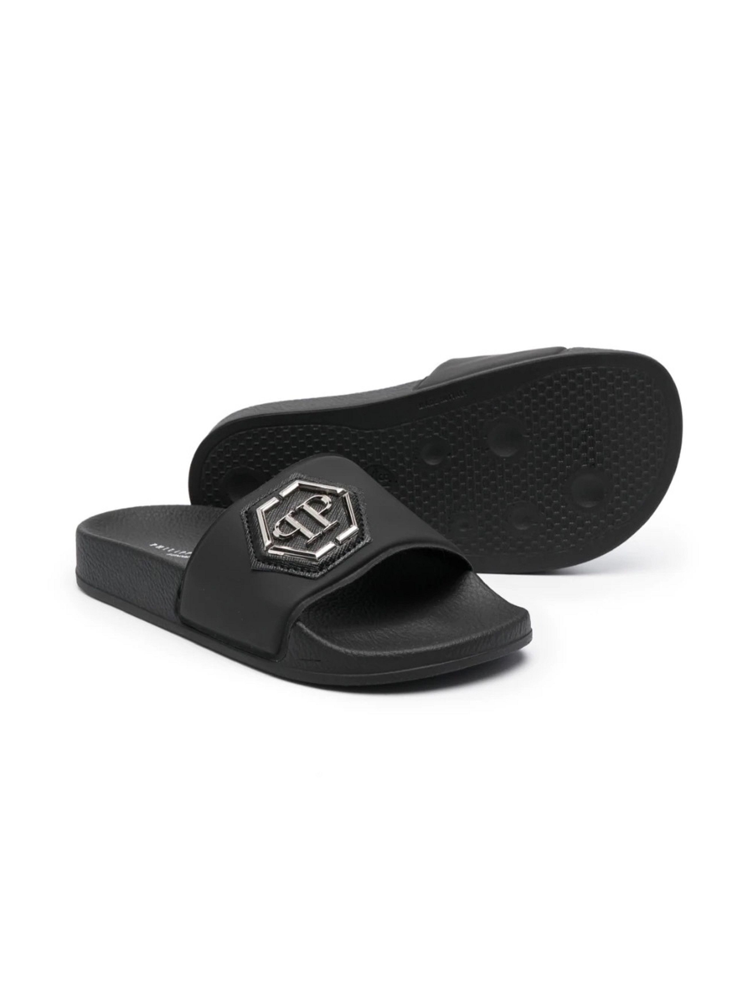 Philipp Plein Philipp Plein - Slides Sandals with Logo Plaque, Size 39 EU Size US 9 / IT 39 - 2 Thumbnail