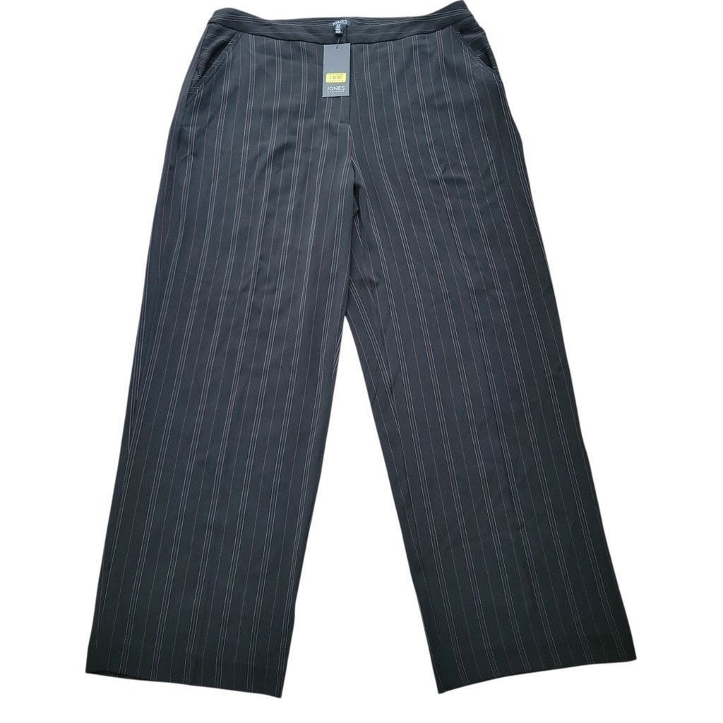 Jones New York Jones New York Fashion Stripe Black Wide-Leg Dress Pants 16 Size 38" / US 16 / IT 52 - 3 Thumbnail