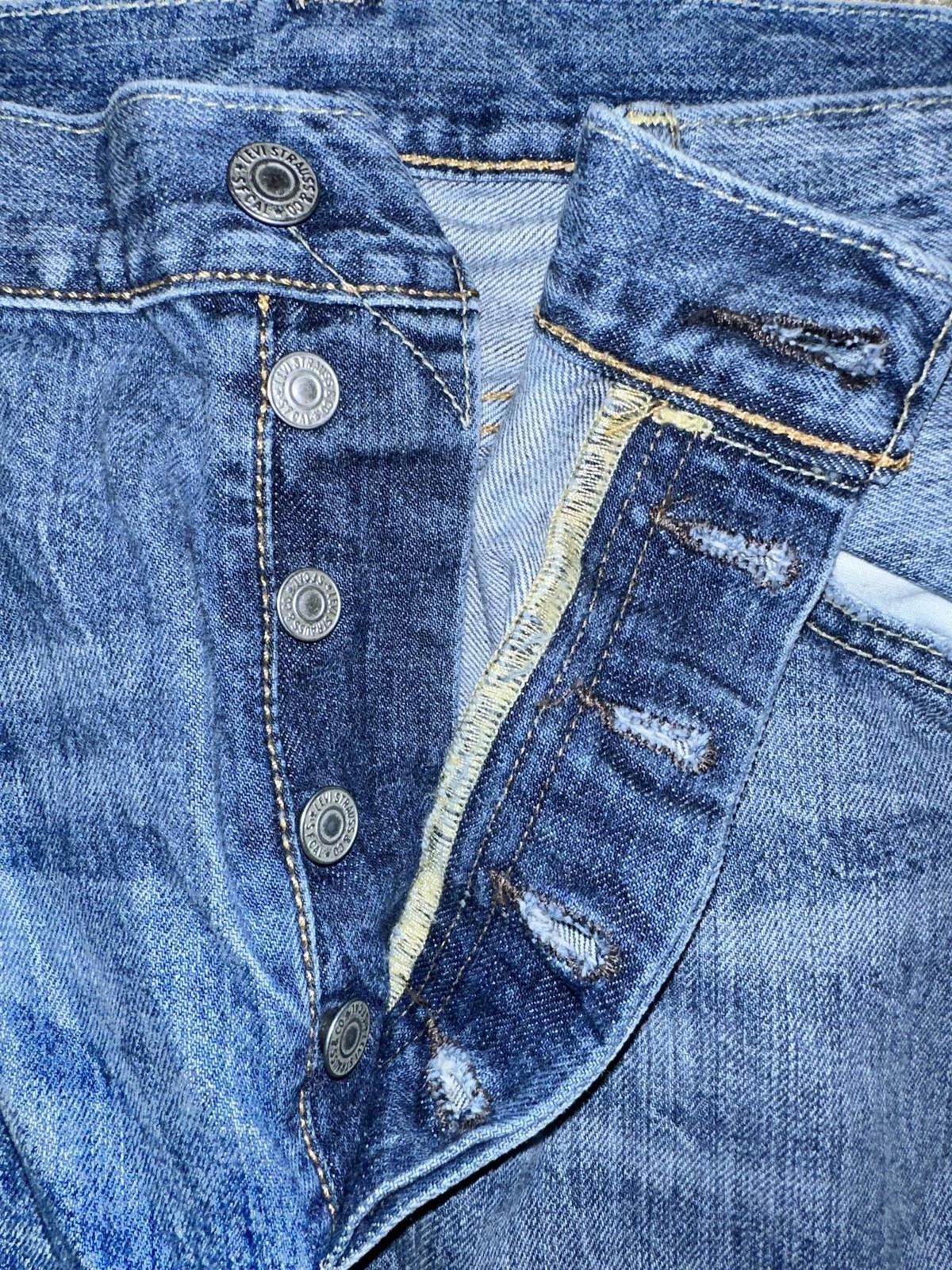 Levi's Levi's 501 Blue Original Straight Fit Ripped Jeans Size US 36 / EU 52 - 4 Thumbnail