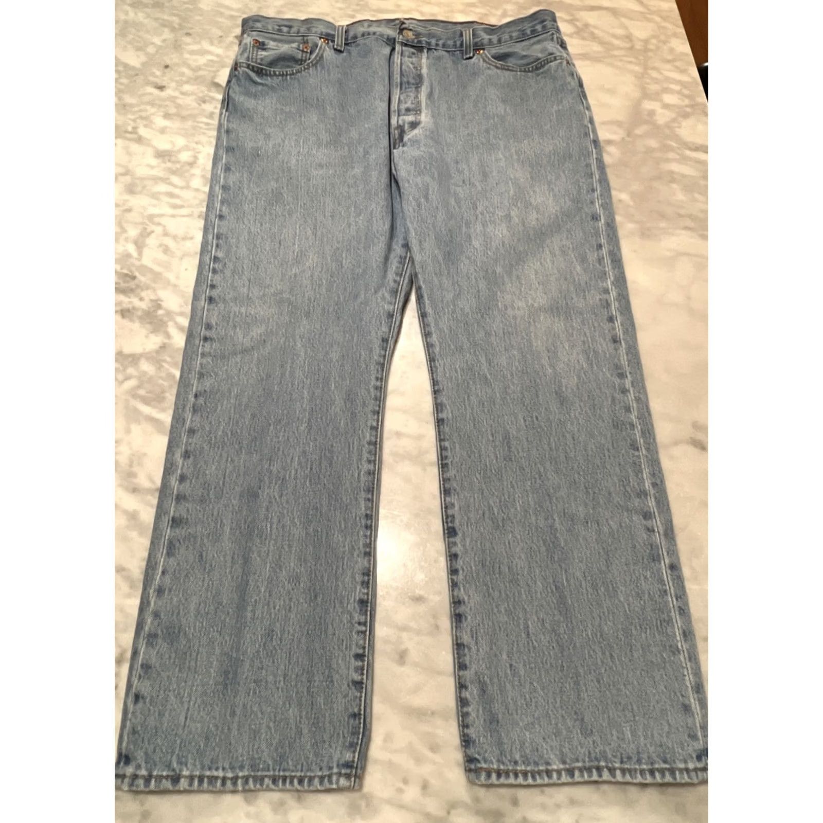 Levi's Levi’s 501 Jeans Men 42x30 Original Button-Fly Straight Denim 5-Pocket Blue Red Tab USA 90s Vintage Style Size US 42 / EU 58 - 3 Thumbnail