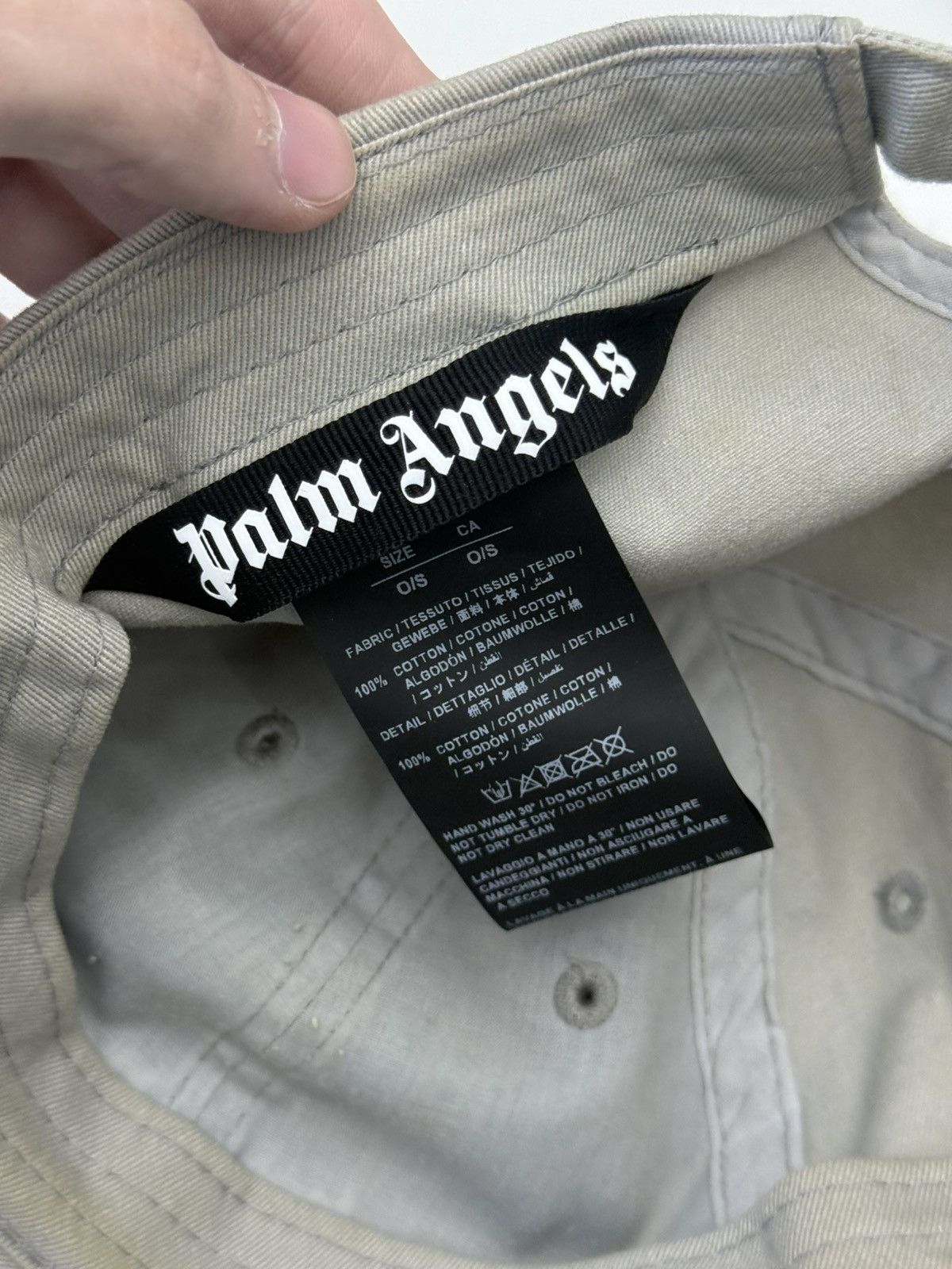 Palm Angels Palm Angels Mens Hat Pre Owned Grey Starp One Size Size ONE SIZE - 7 Thumbnail