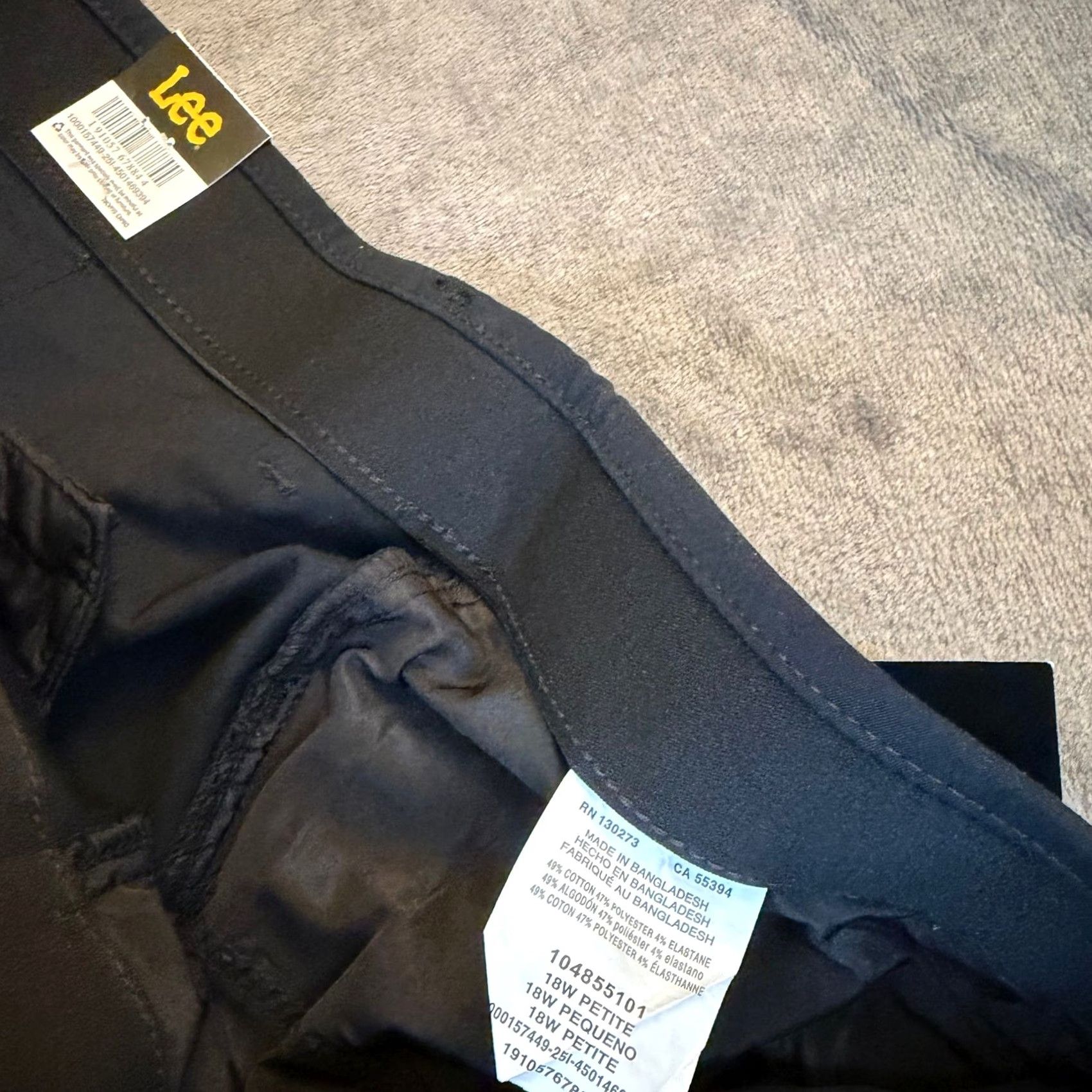 Lee Lee Trouser Mid Rise Black Pants Flex Motion Womens Plus size 18W Petite NWT Size 40" / US 18 - 7 Thumbnail