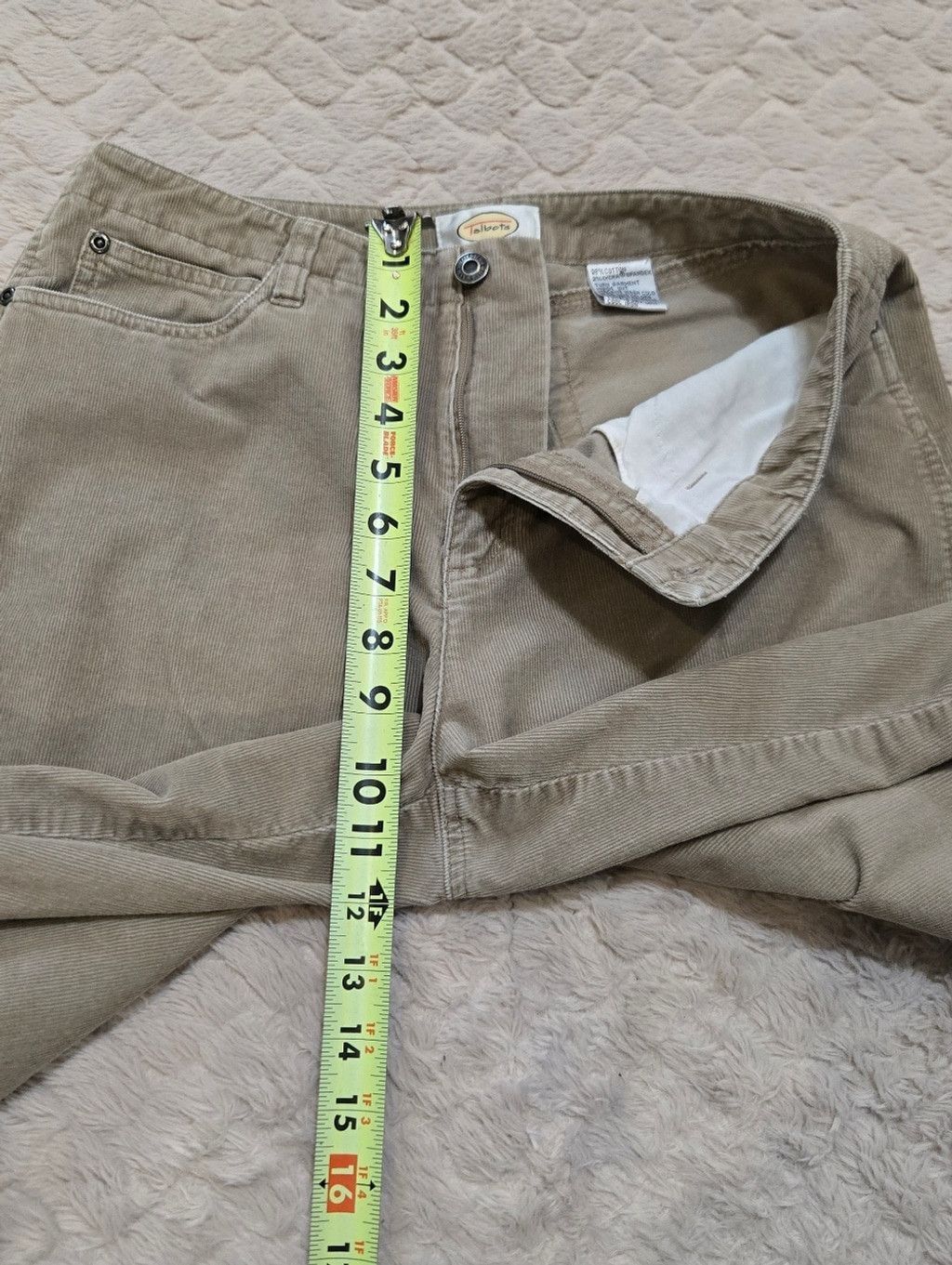 Talbots Talbots Stretch Tan Corduroy Bootcut Pants, Size 8 Size 30" / US 8 / IT 44 - 4 Thumbnail