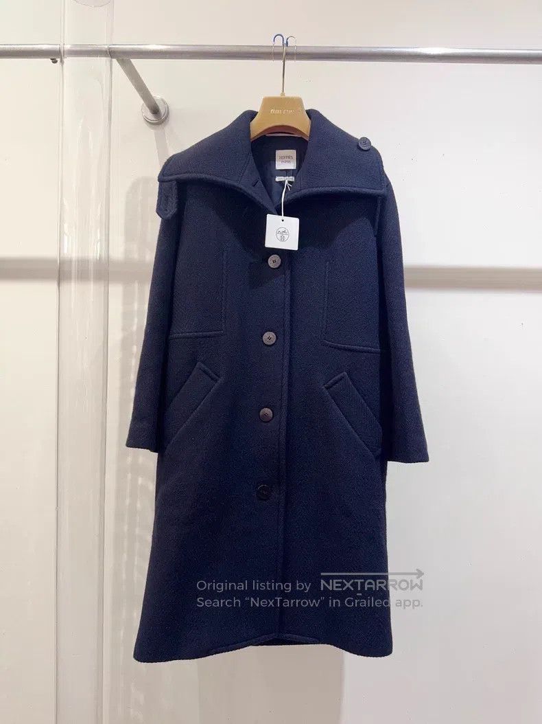 Hermes Hermes Deep blue hooded coat Size XS / US 0-2 / IT 36-38 - 1 Thumbnail
