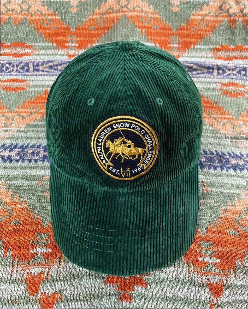 Polo Ralph Lauren Polo Ralph Lauren Corduroy Leather Baseball Cap Baseball Hat Size ONE SIZE - 1 Thumbnail
