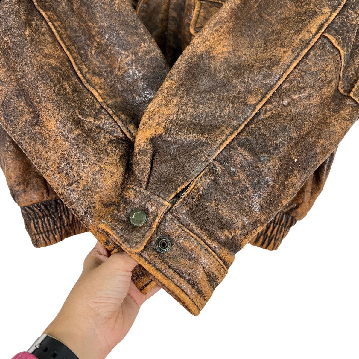 Japanese Brand 🔥 TRUE VINTAGE K&A LEATHER BOMBER JACKET Size US L / EU 52-54 / 3 - 13 Thumbnail