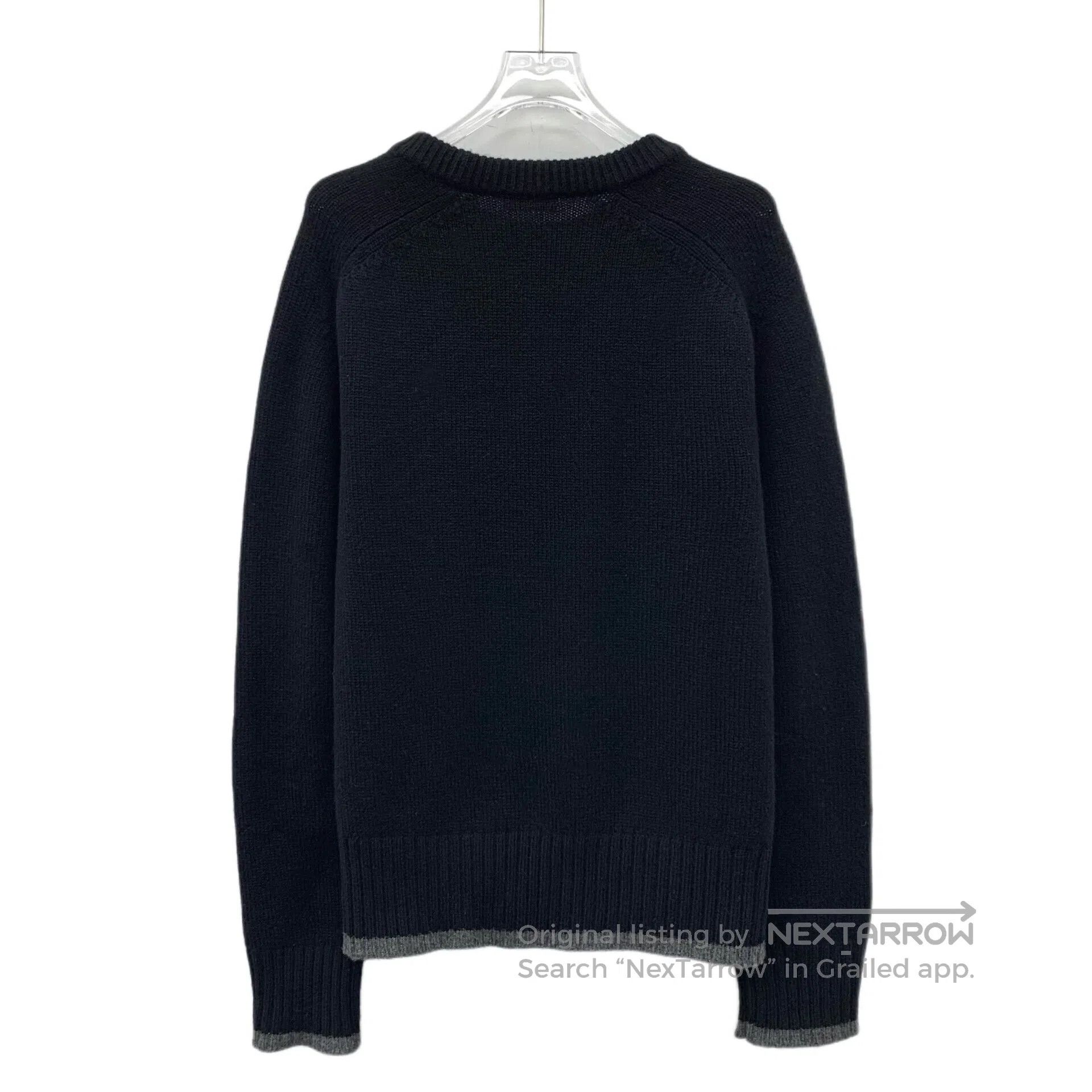 Dior Dior Black cotton round neck long sleeve knitted sweater w Size US XL / EU 56 / 4 - 2 Thumbnail