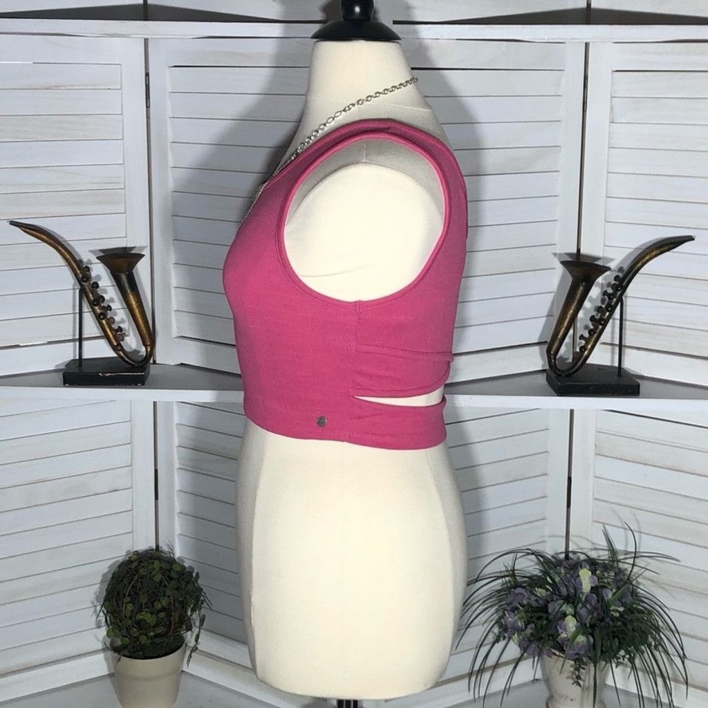 Vintage Y2K Roxy Crop Top Cut-Out Back Pull-On Soft Hot Pink sz XL Size XL / US 12-14 / IT 48-50 - 6 Thumbnail