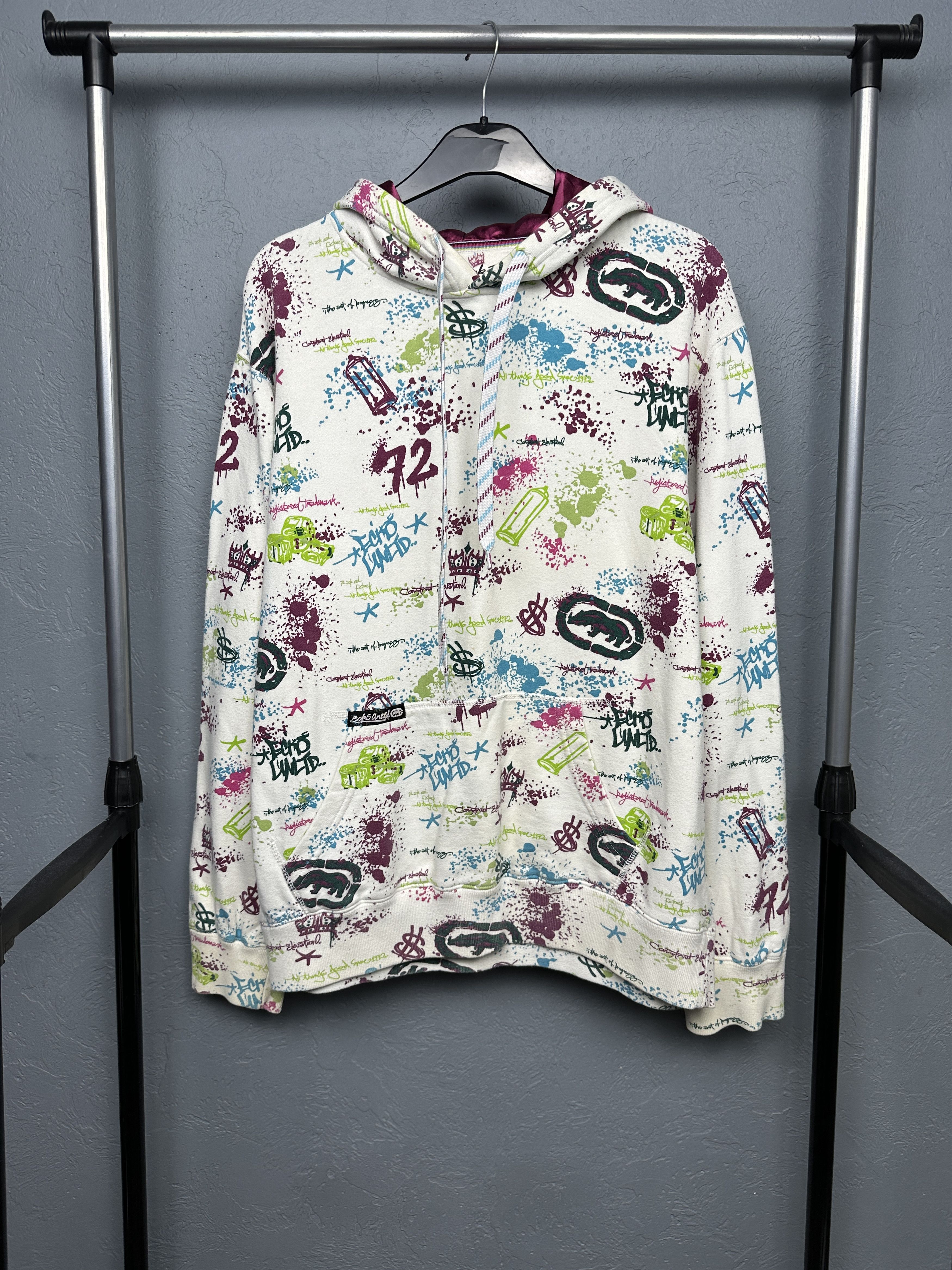 Ecko Unltd. Ecko Unlimited Mens Overprint Logo Hoodie Size US L / EU 52-54 / 3 - 1 Thumbnail