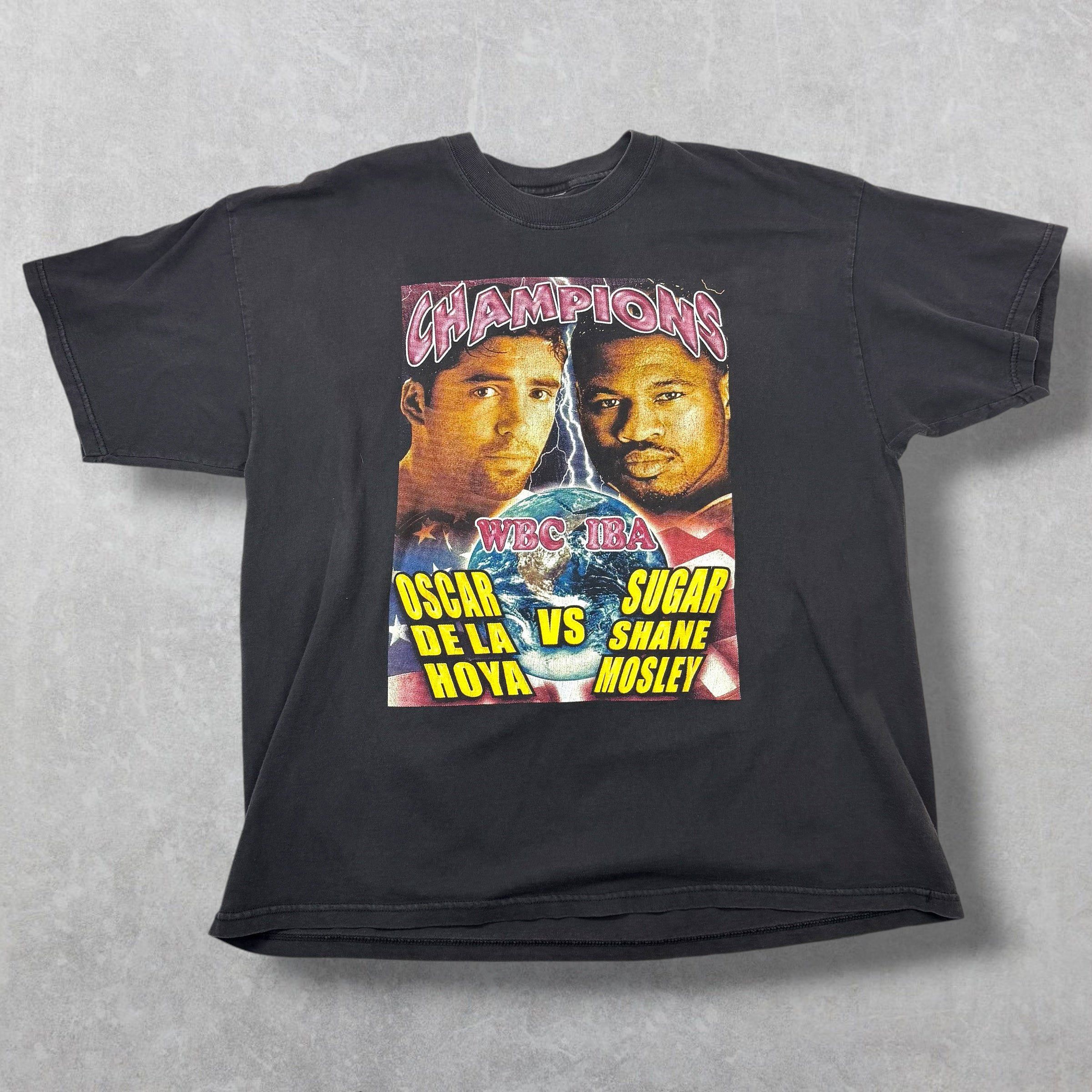 Vintage Vintage Oscar De La Hoya vs Mosley Rap Tee XL Size US XL / EU 56 / 4 - 1 Thumbnail