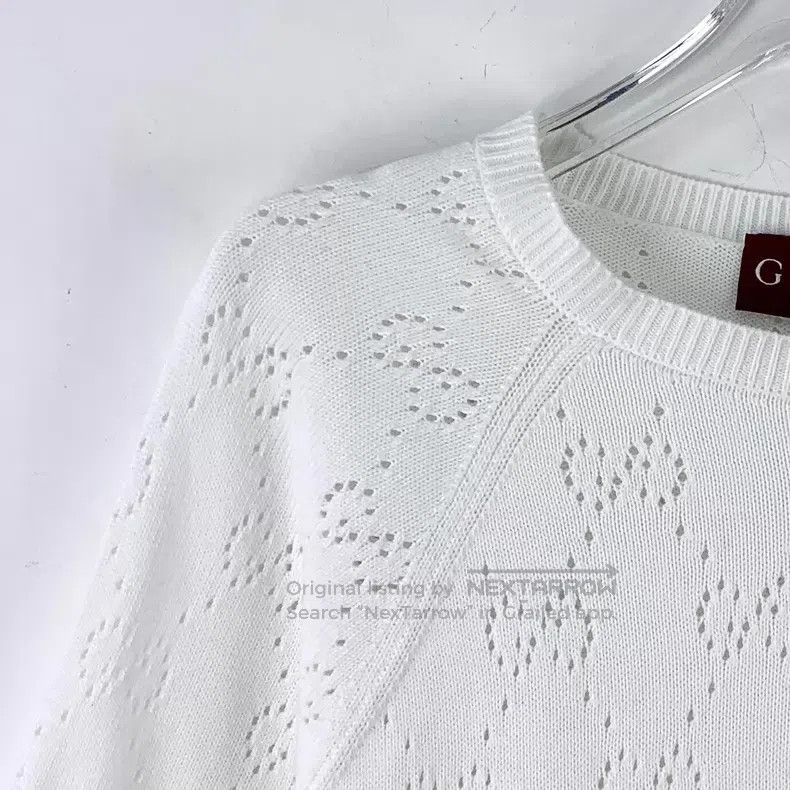 Gucci Gucci White double G hollow cotton round-neck short-sleeve Size S / US 4 / IT 40 - 3 Thumbnail