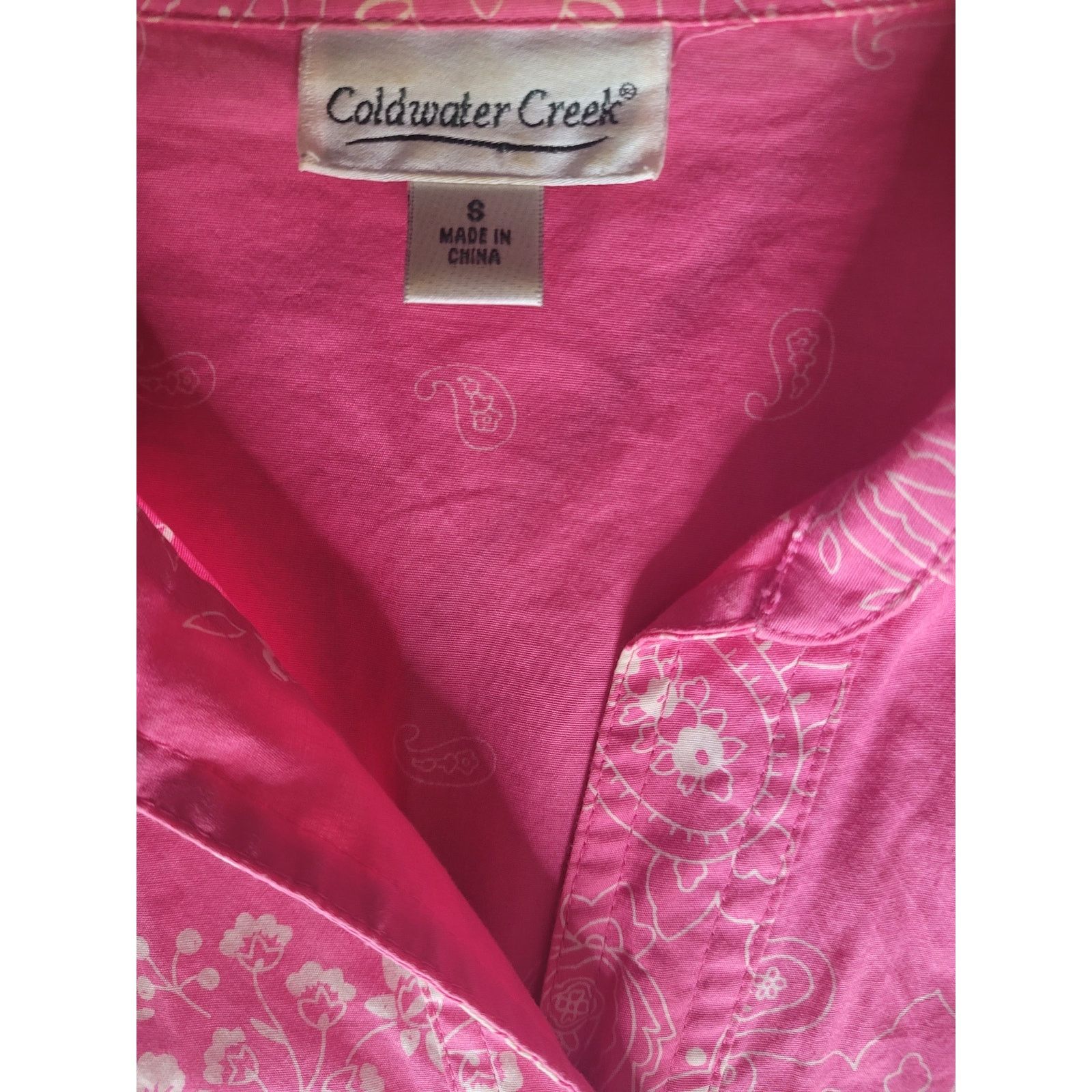 Coldwater Creek Coldwater Creek Pink Women Shirt Button Up 3/4 Sleeves Sz S Size S / US 4 / IT 40 - 6 Thumbnail