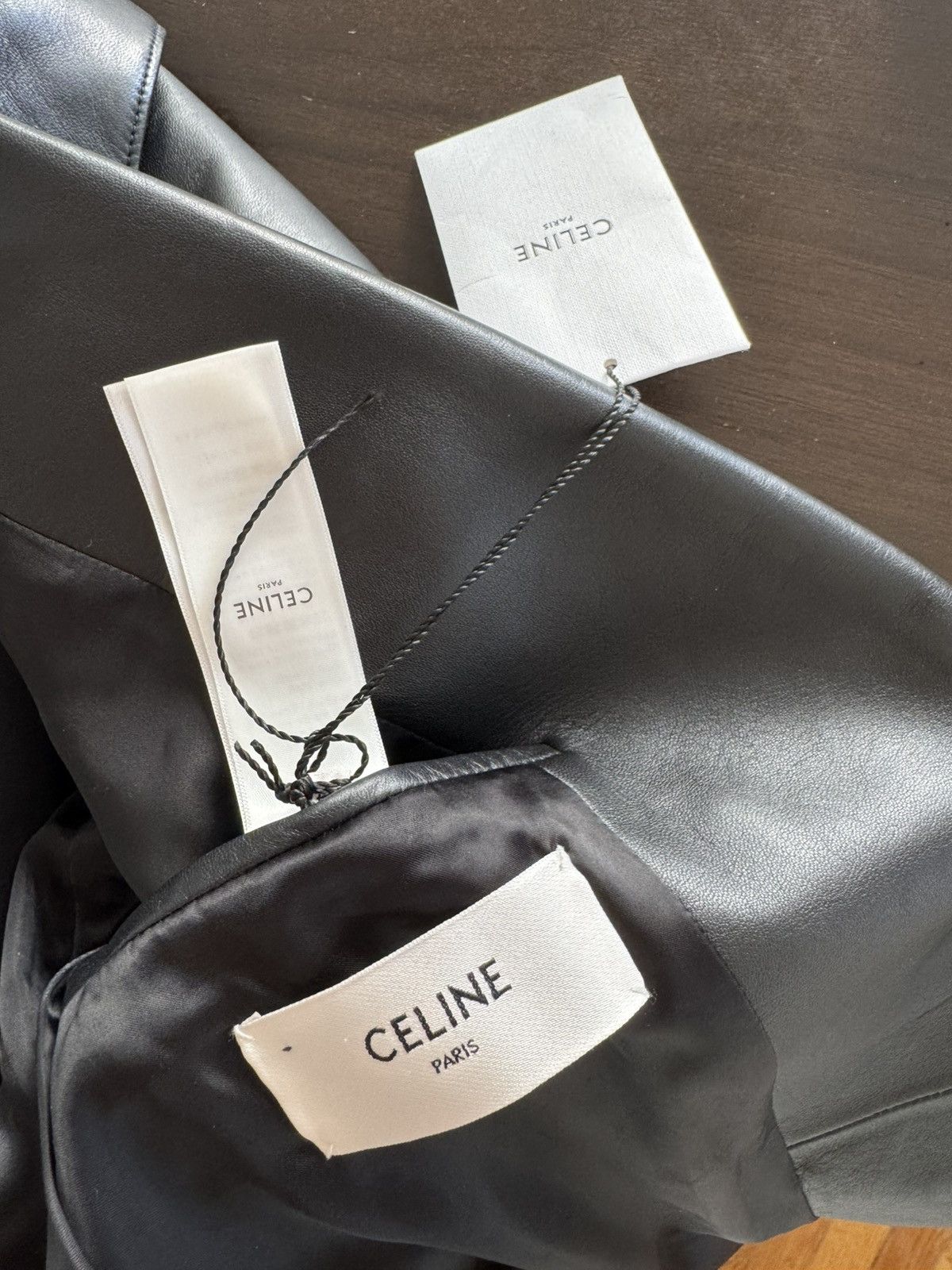Celine × Hedi Slimane Celine SS19 Black Lambskin Rectangle Jacket Size 34R - 11 Thumbnail