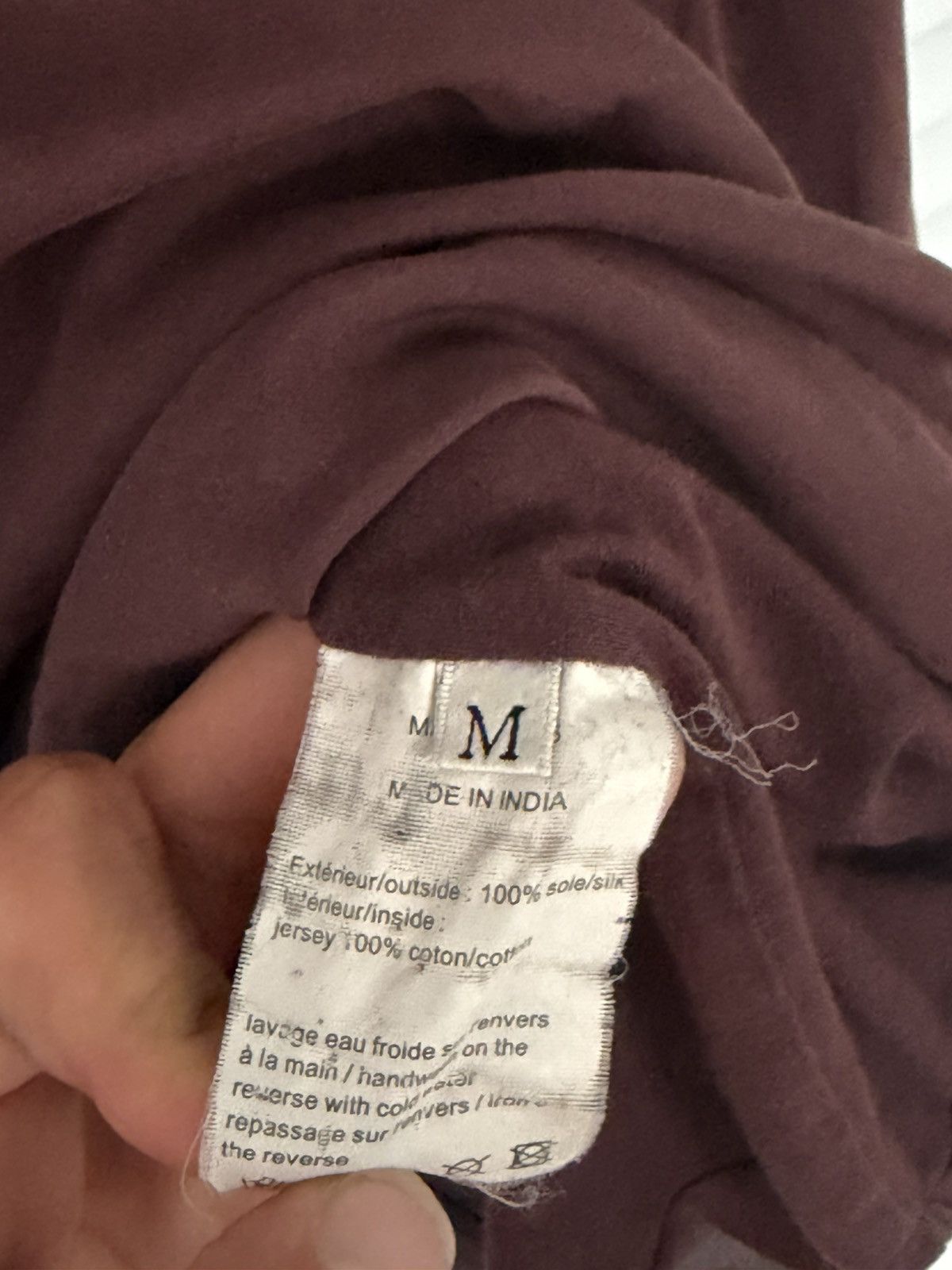Lanvin Lanvin Burgundy Sheer Silk Long Sleeve Tee Size US M / EU 48-50 / 2 - 6 Thumbnail