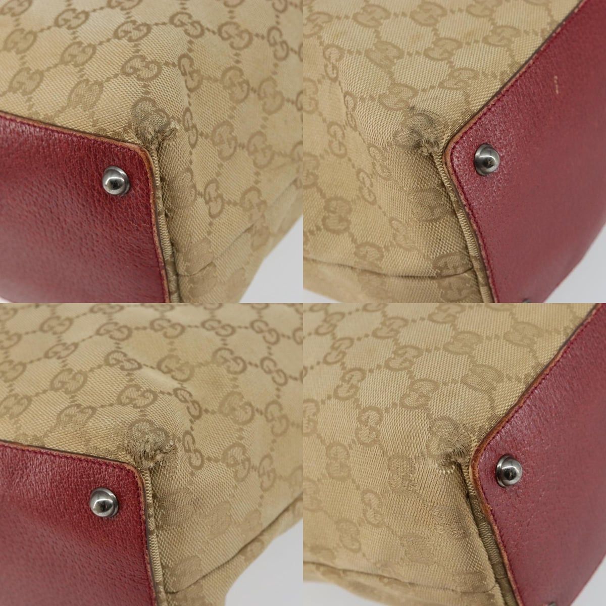 Gucci GUCCI GG Canvas Tote Bag Beige Silver Size ONE SIZE - 10 Thumbnail